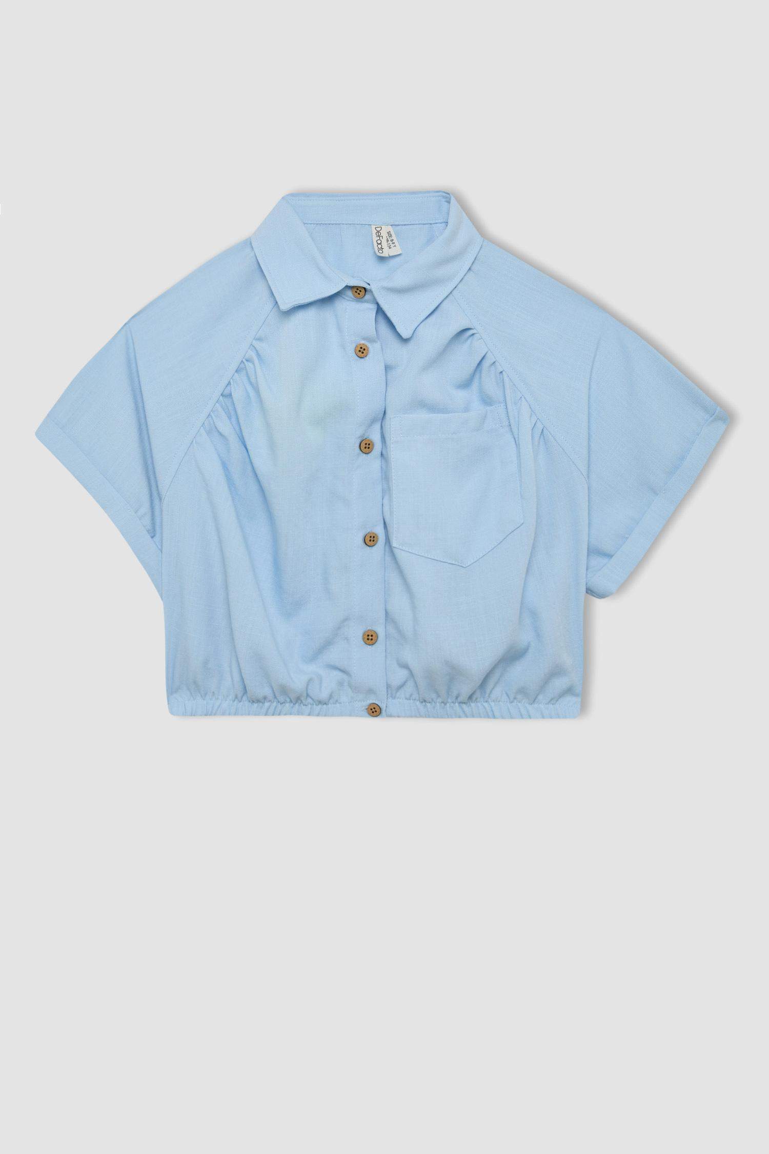 قميص بنات نص كم من قطن