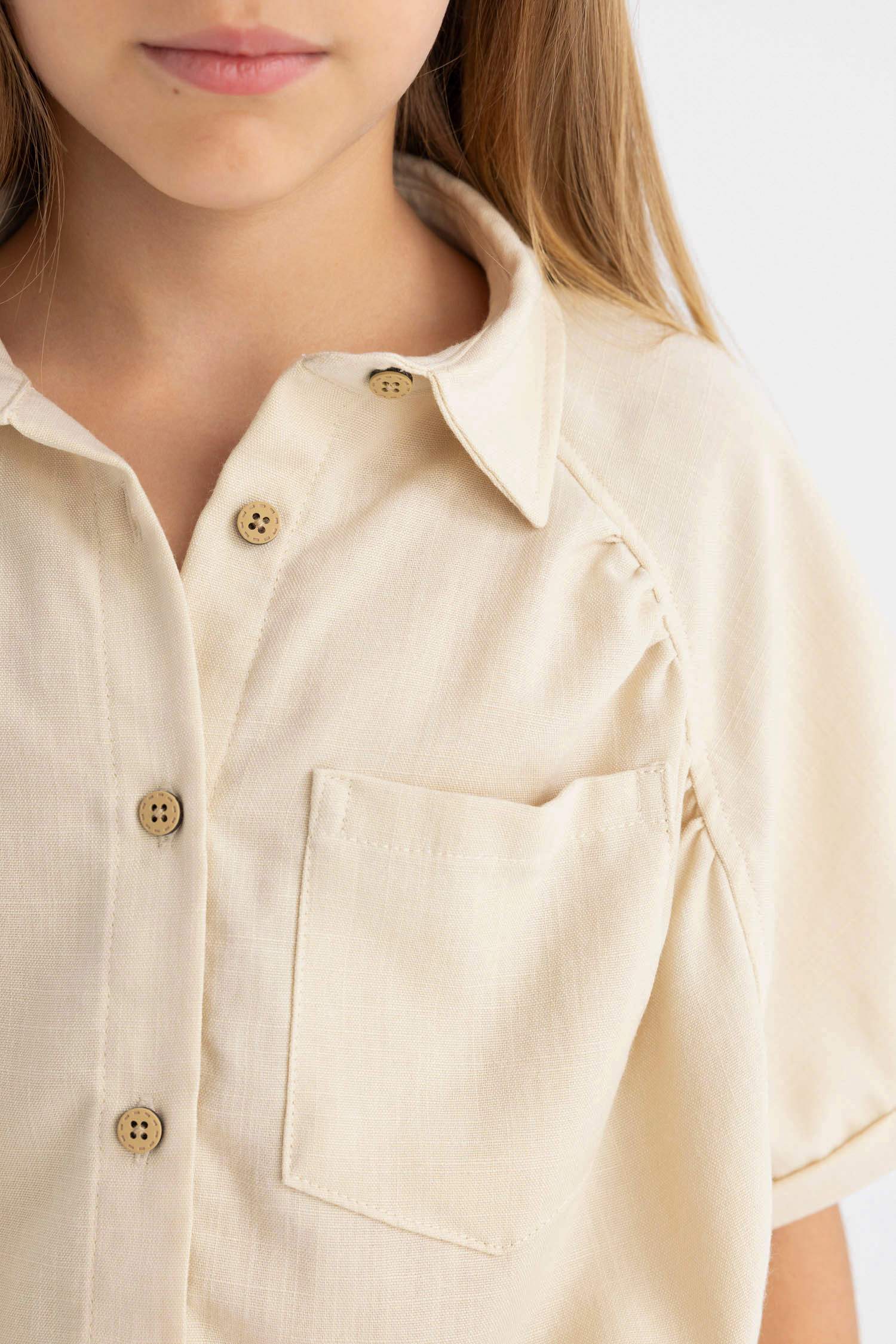 قميص كروب بناتي نص ردن قطن