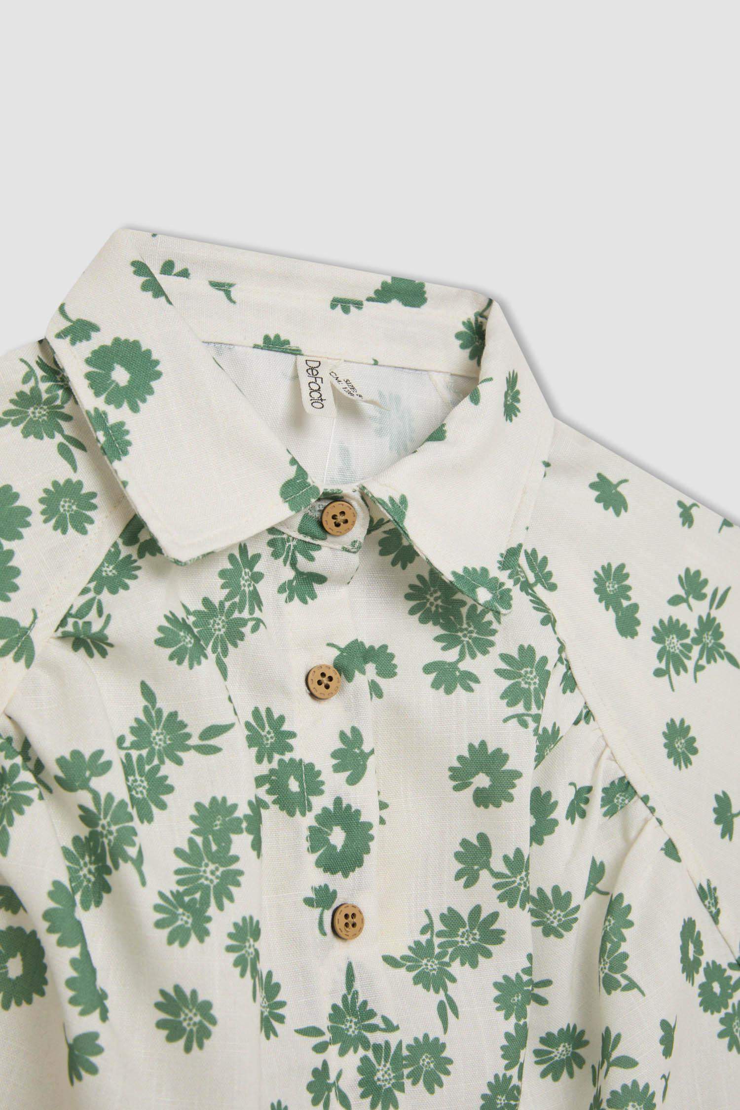 قميص كروب بناتي فلورال نص كم قطن