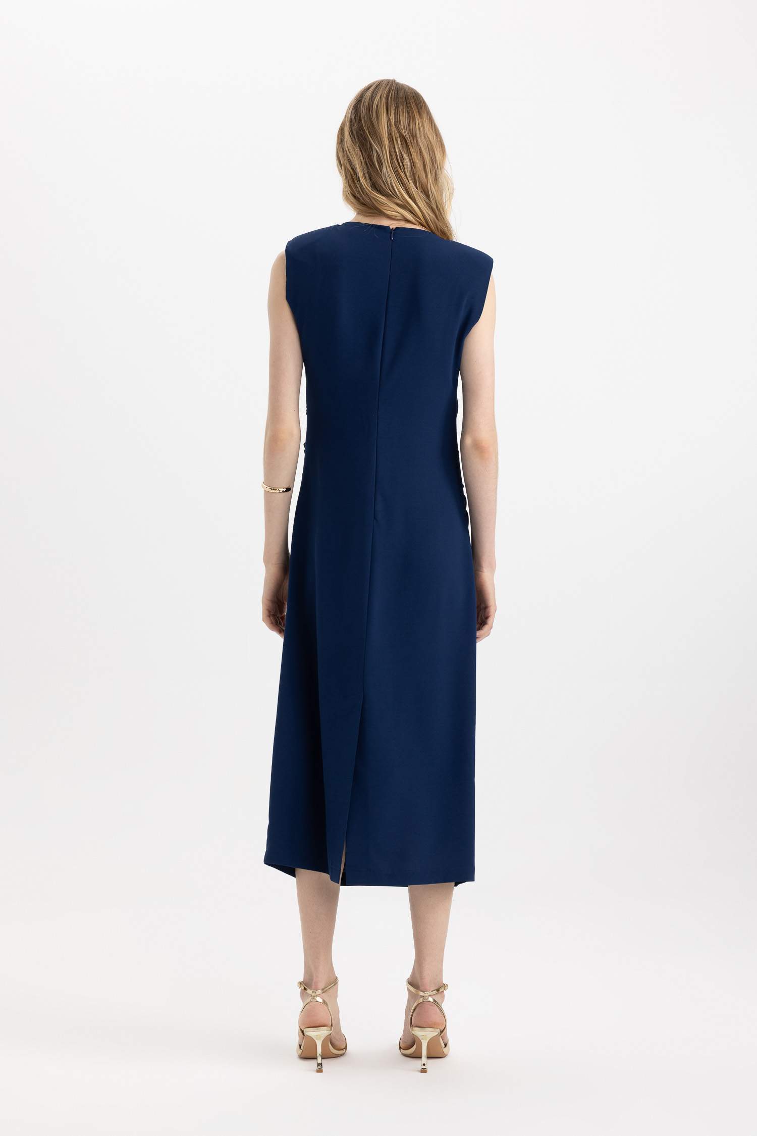 Bodycon Round Collar aerobics Sleeveless Midi Dress