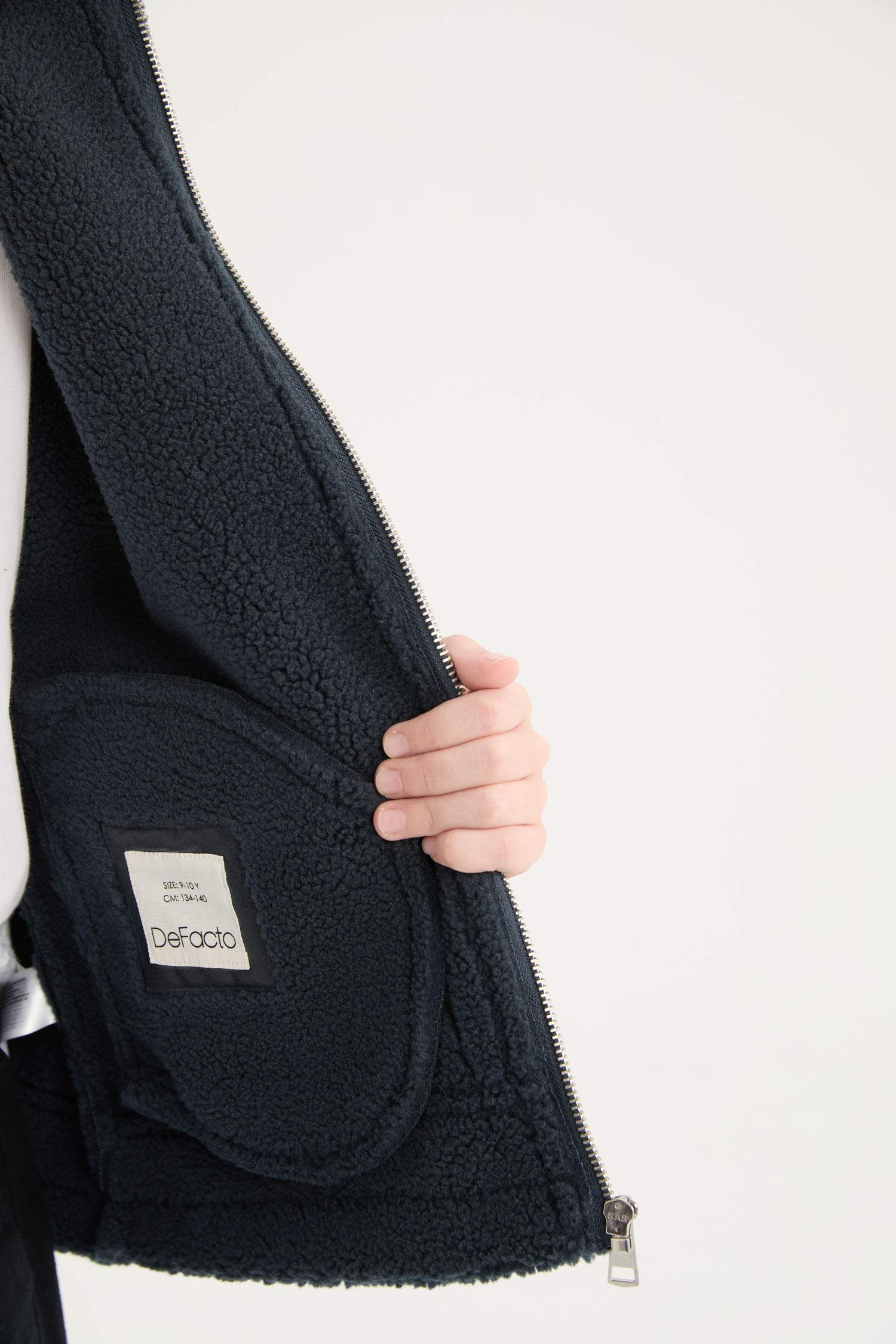 Erkek Çocuk Polo Yaka Pelüş Astar Mont