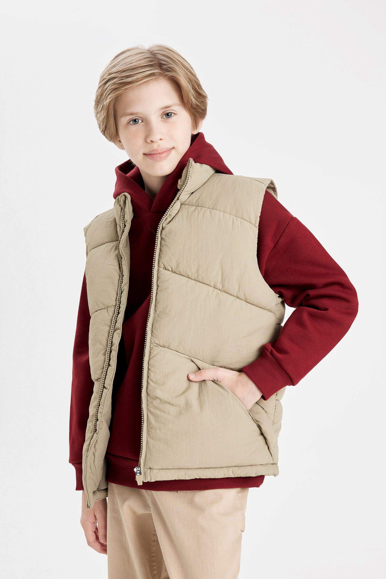 Erkek Çocuk Su Geçirmez Yarım Balıkçı Yaka Şişme Yelek