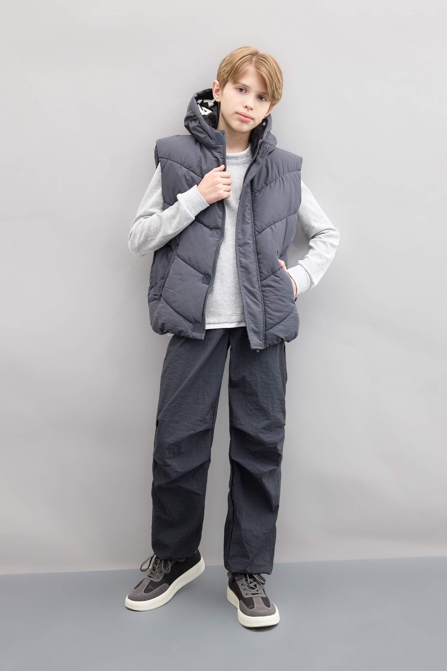 Boy Waterproof Hooded Puffer Vest