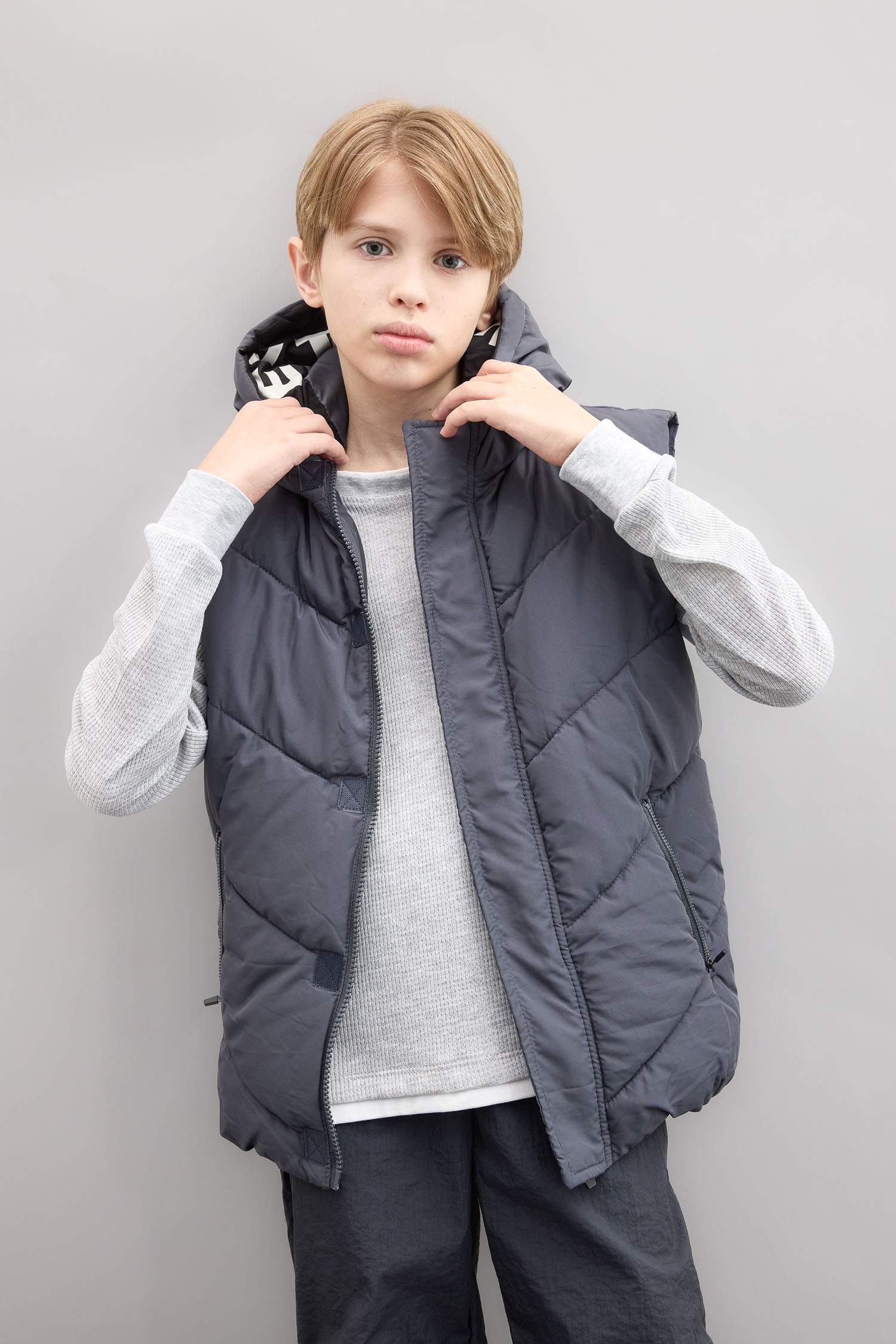 Boy Waterproof Hooded Puffer Vest