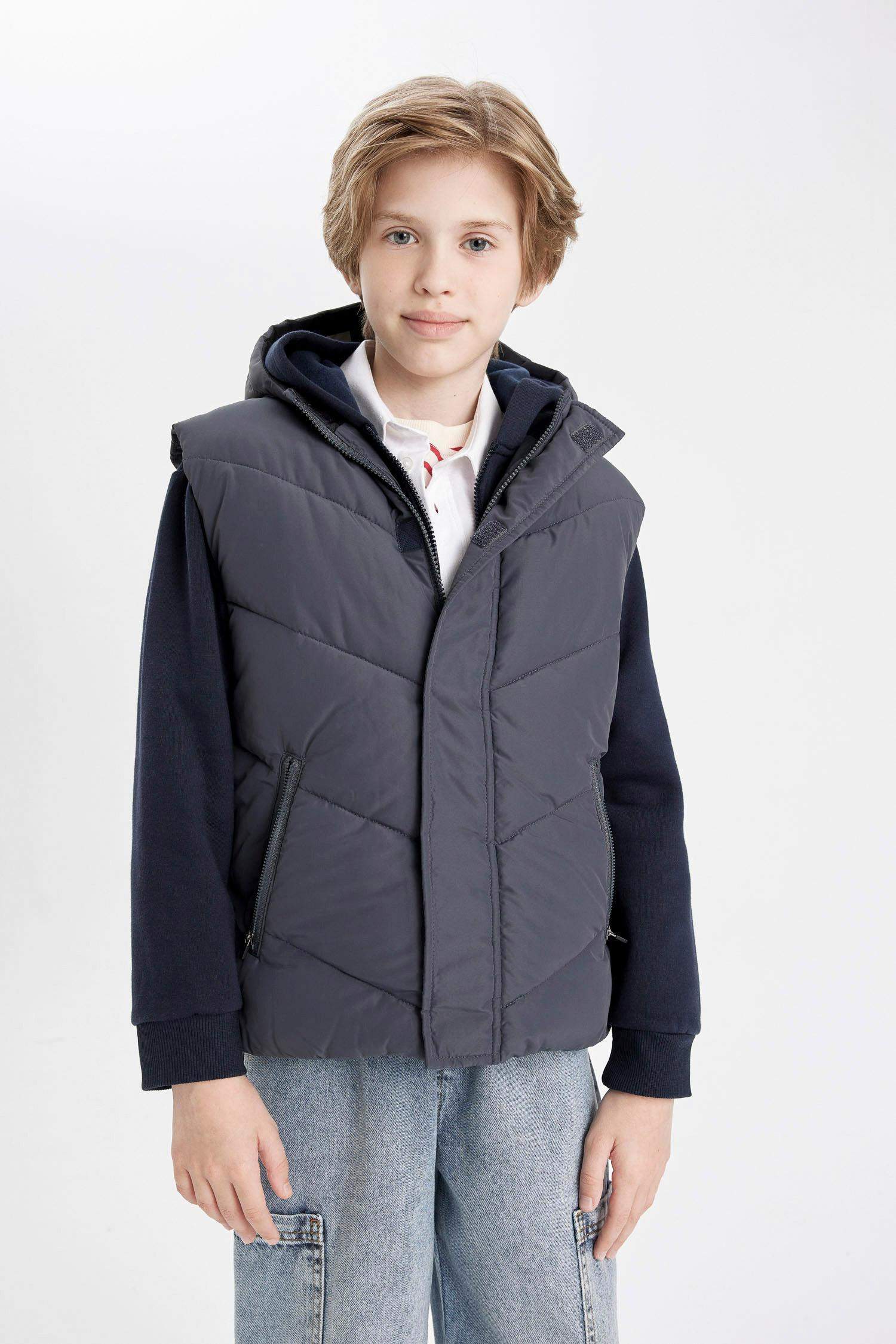 Boy Waterproof Hooded Puffer Vest