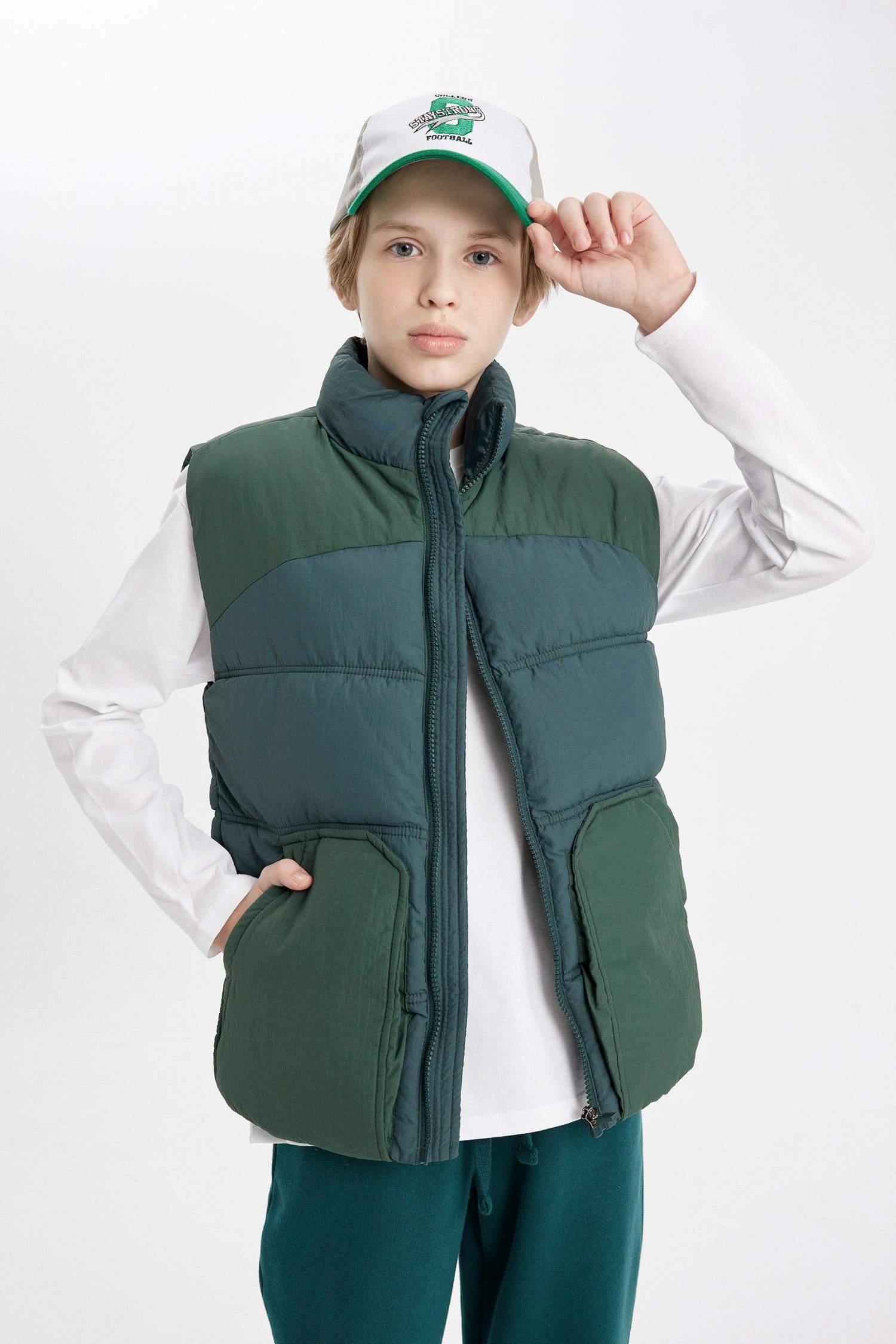 Gilet Doudoune à capuche imperméable zippé pour Garçon