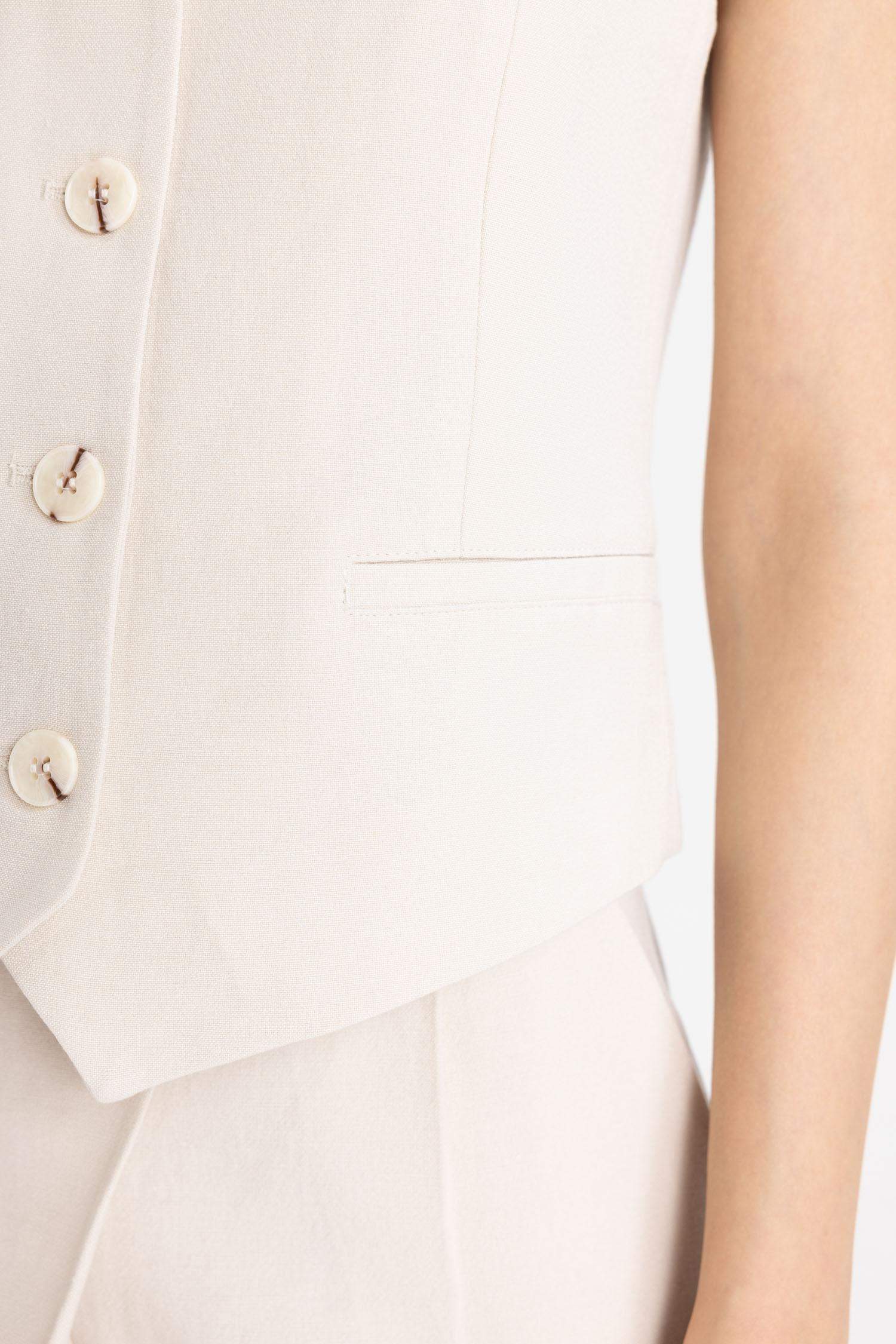 V-Neck Linen Blend Vest