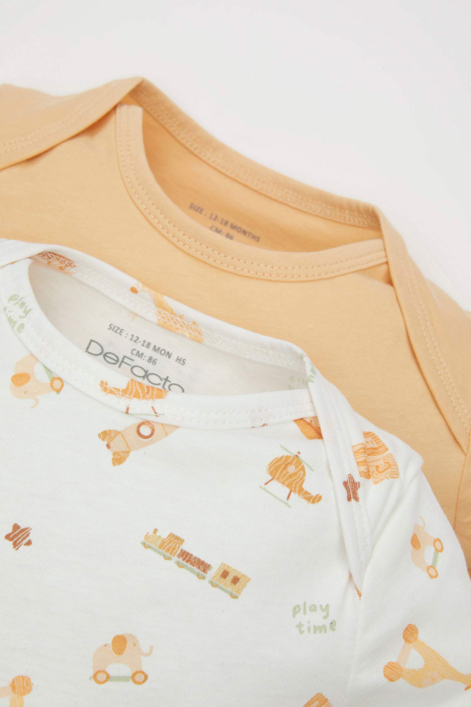 Erkek Bebek Yenidoğan Safari Baskılı Penye 2'li Kısa Kollu Tulum