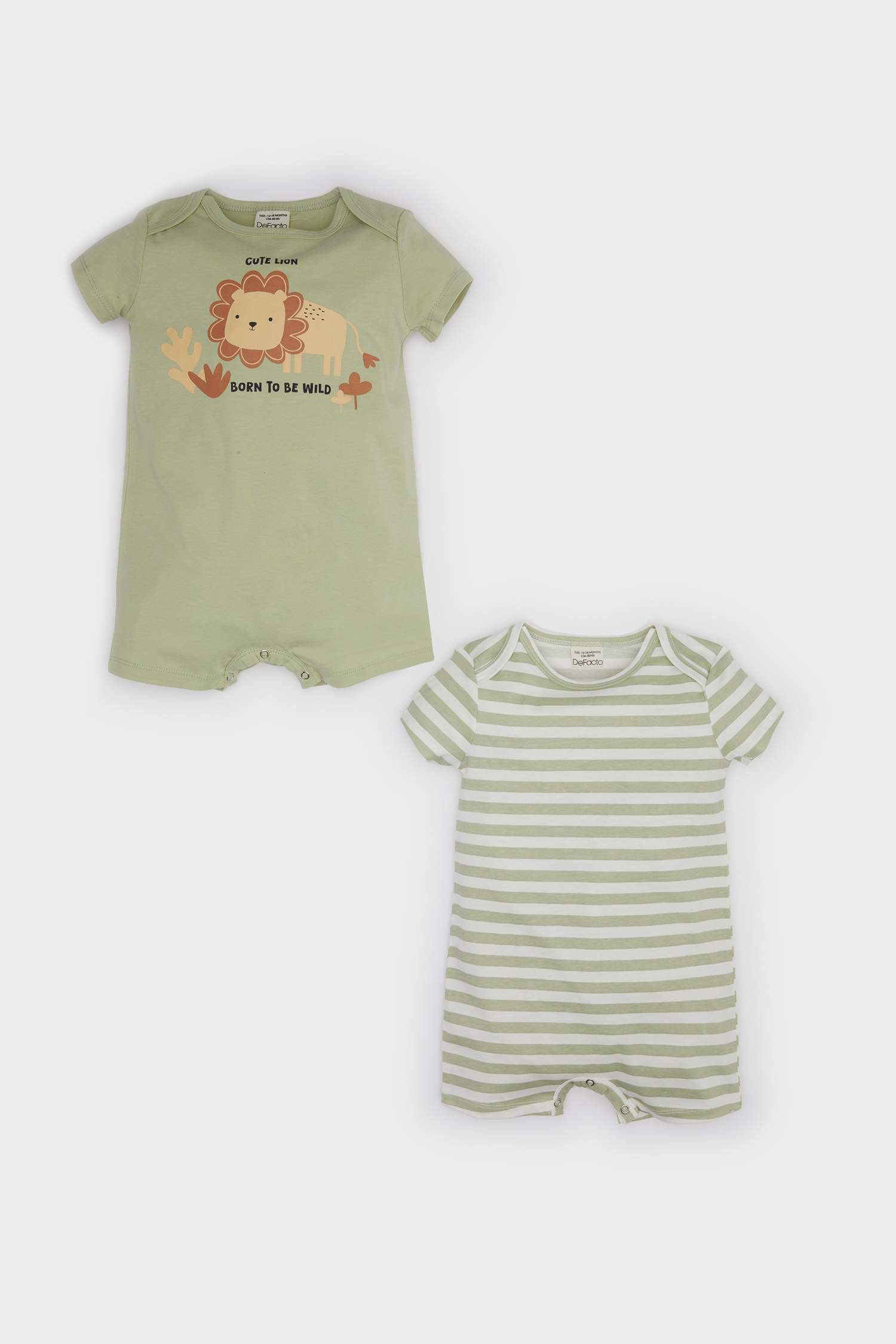 Lot de 2 Combinaisons en coton à manches courtes pour bébé garçon