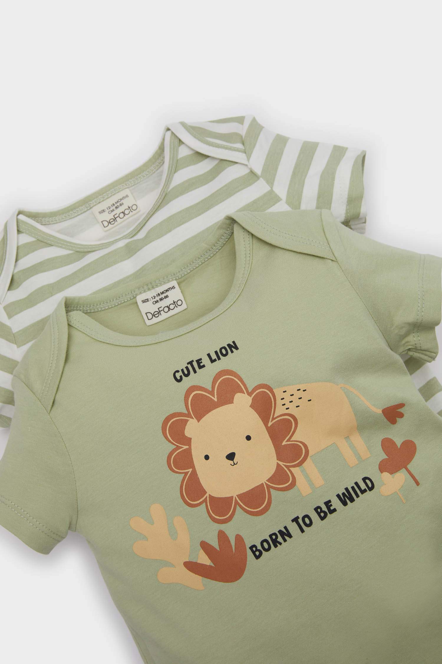 Lot de 2 Combinaisons en coton à manches courtes pour bébé garçon