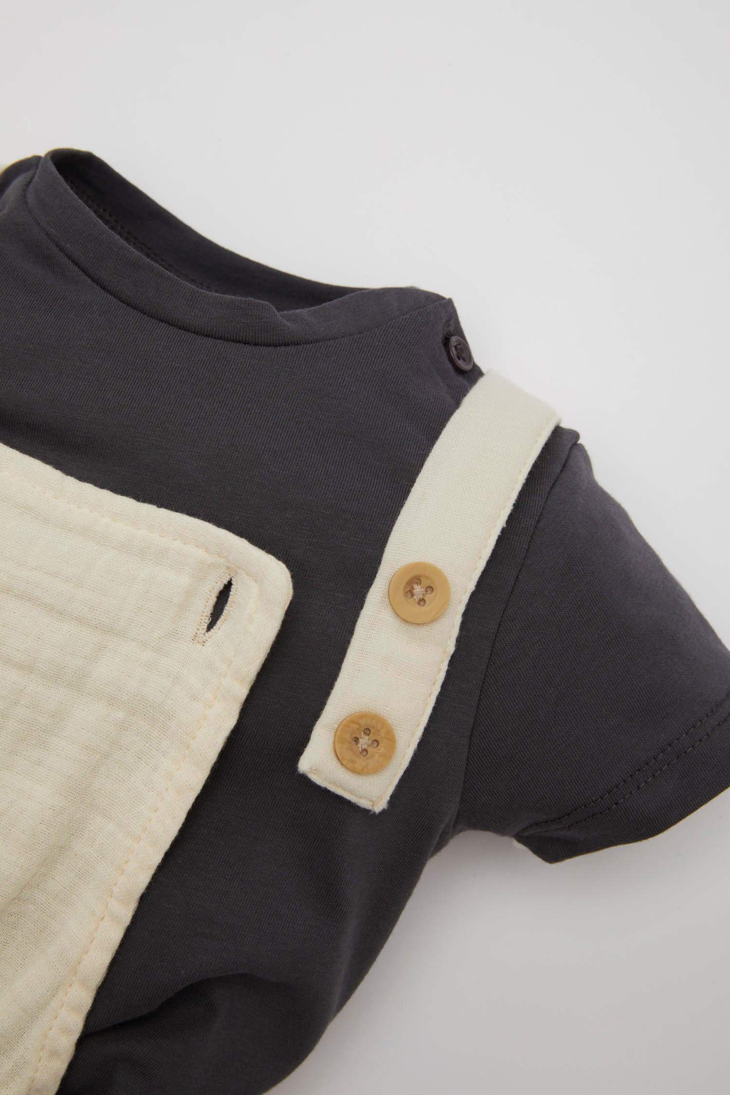 Baby Boy T-Shirt Salopette Hat Muslin 3 Piece Set