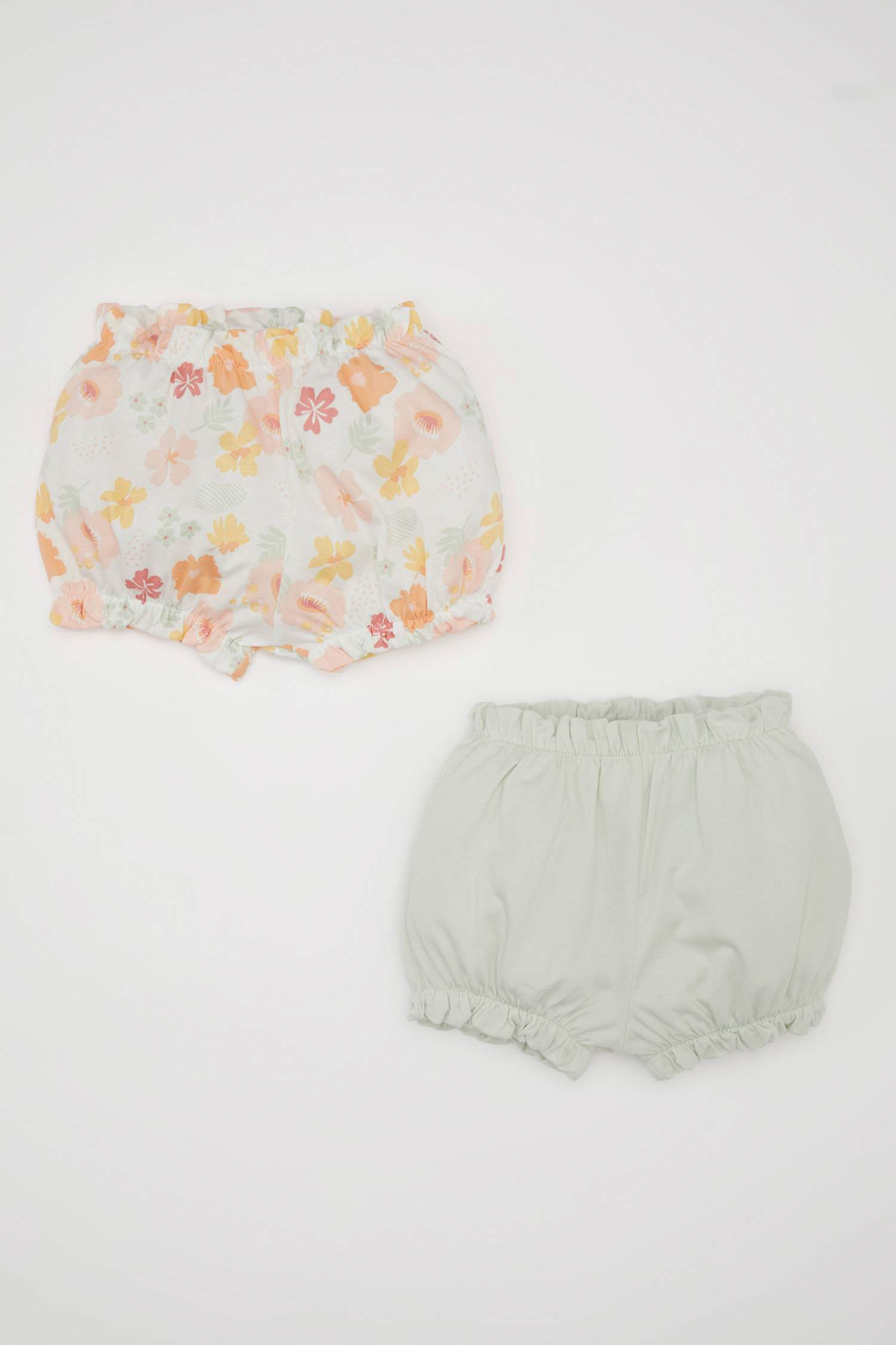 Kız Bebek Çiçekli Penye 2'li Şort