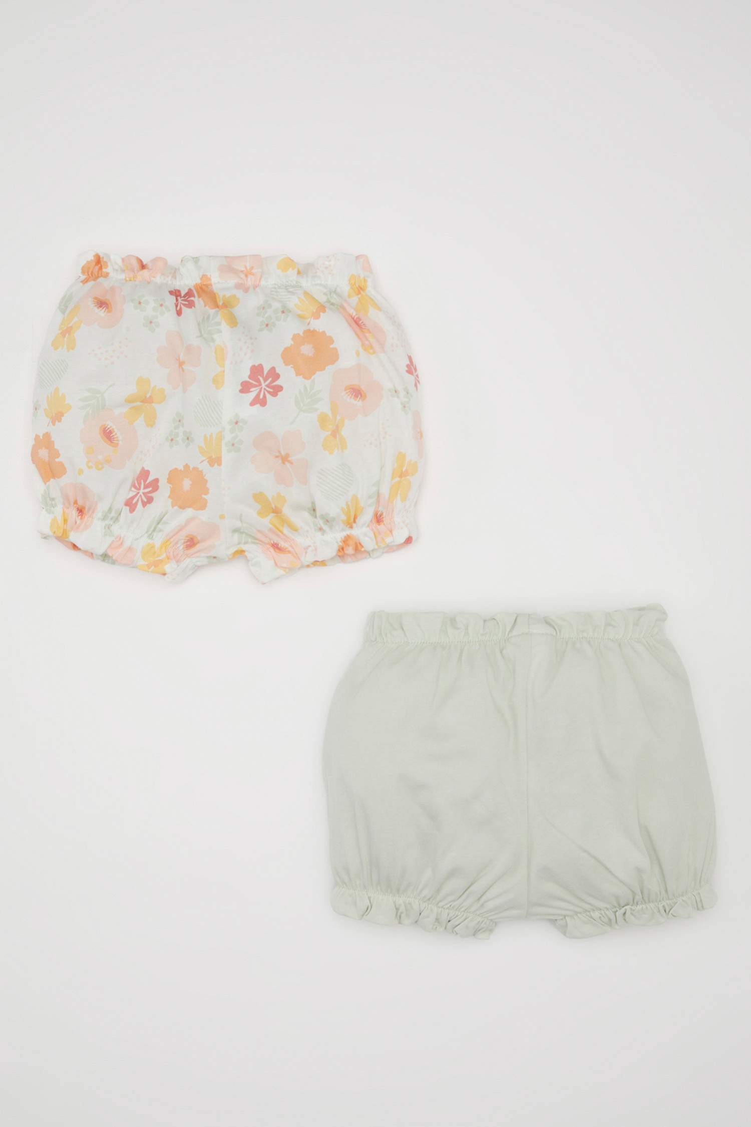 Kız Bebek Çiçekli Penye 2'li Şort