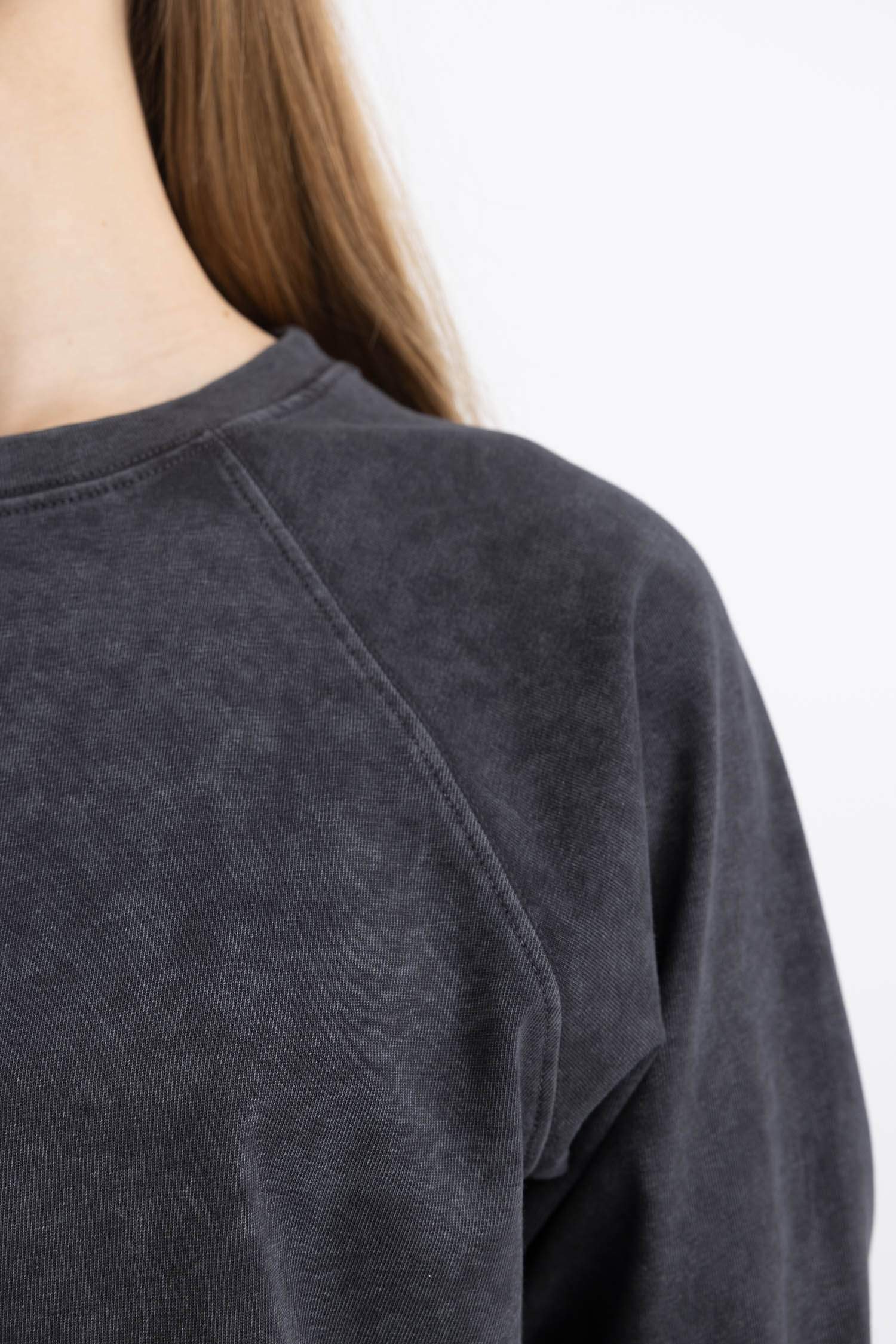 Coool Loose Fit Yıkamalı Soluk Efektli Uzun Kollu Tişört