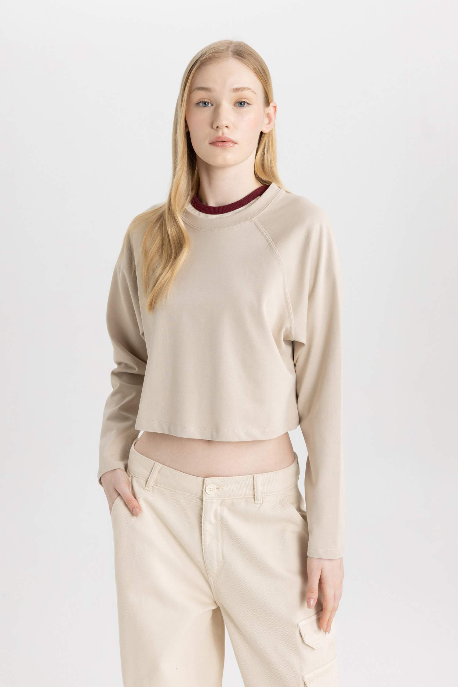 T-Shirt Coupe Relax à Manches Longues