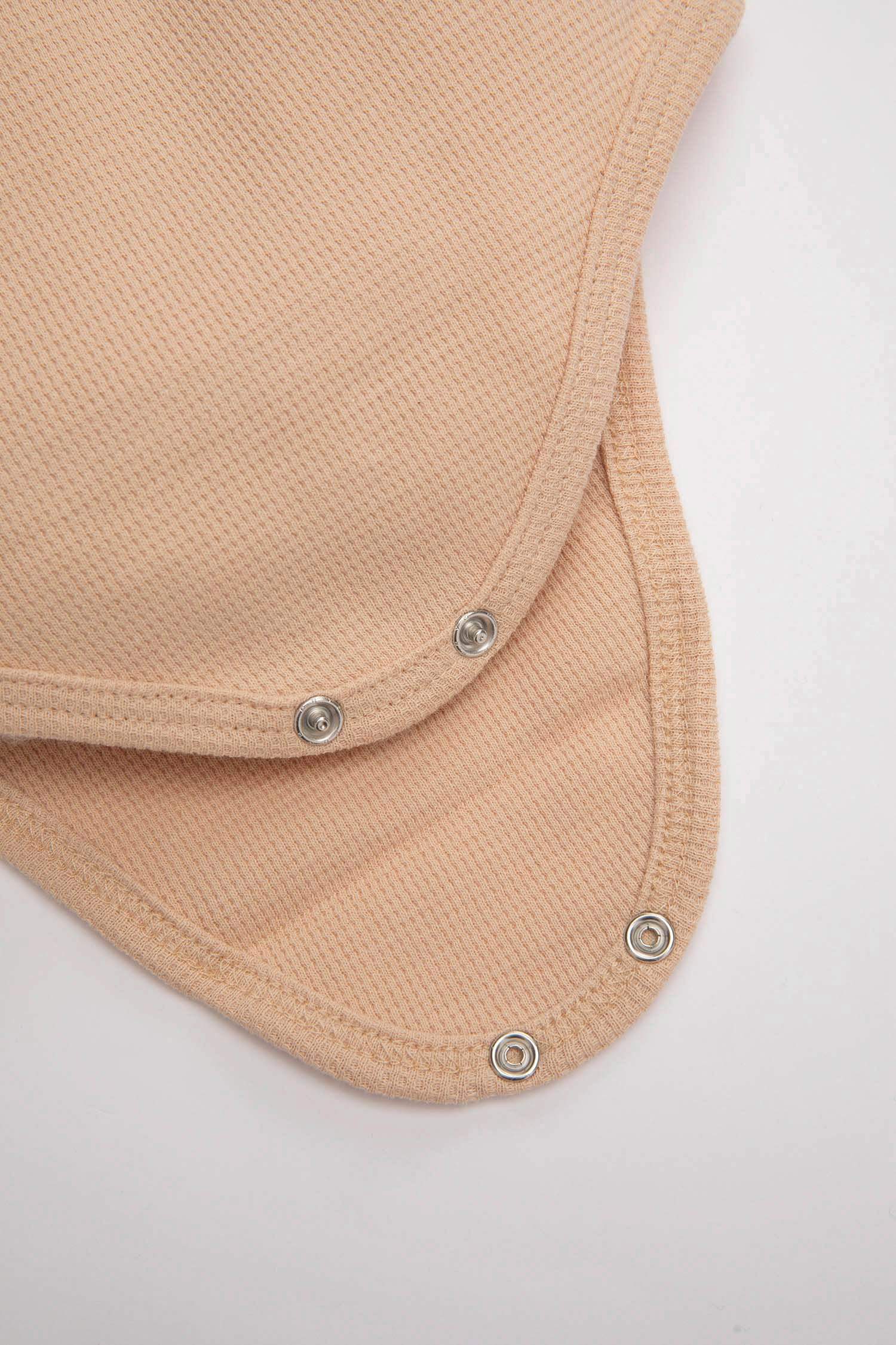 Kız Bebek 3'lü Takım Waffle Çıtçıtlı Kısa Kollu Body Şort Saç Bandı