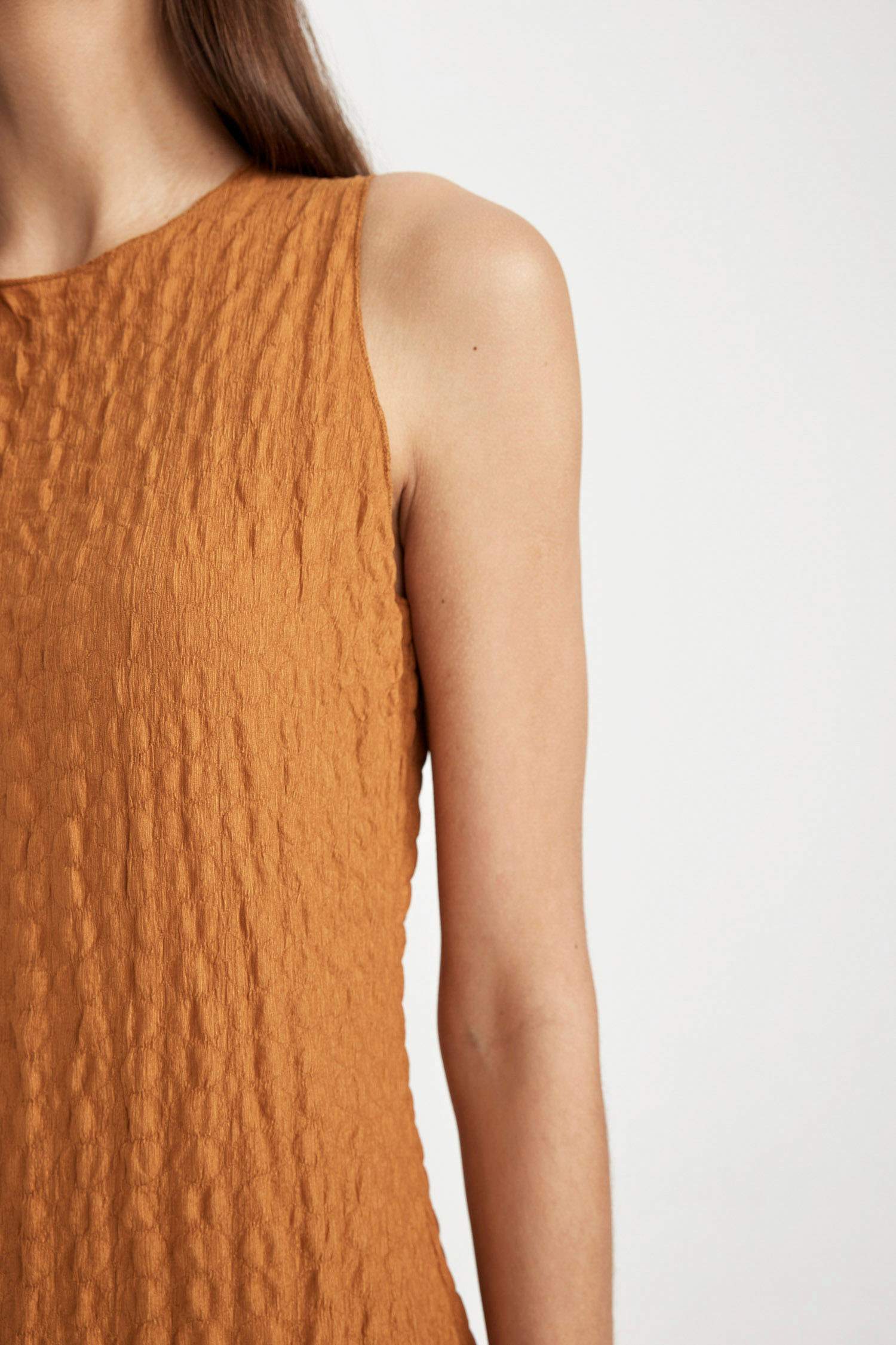 Bodycon Round Neck Wrap Sleeveless Midi Dress