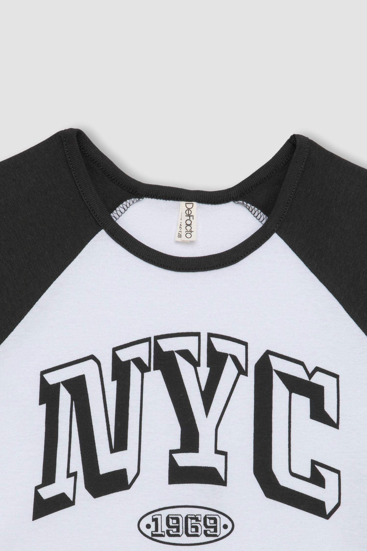 Girl Crew Neck Printed Crop T-Shirt