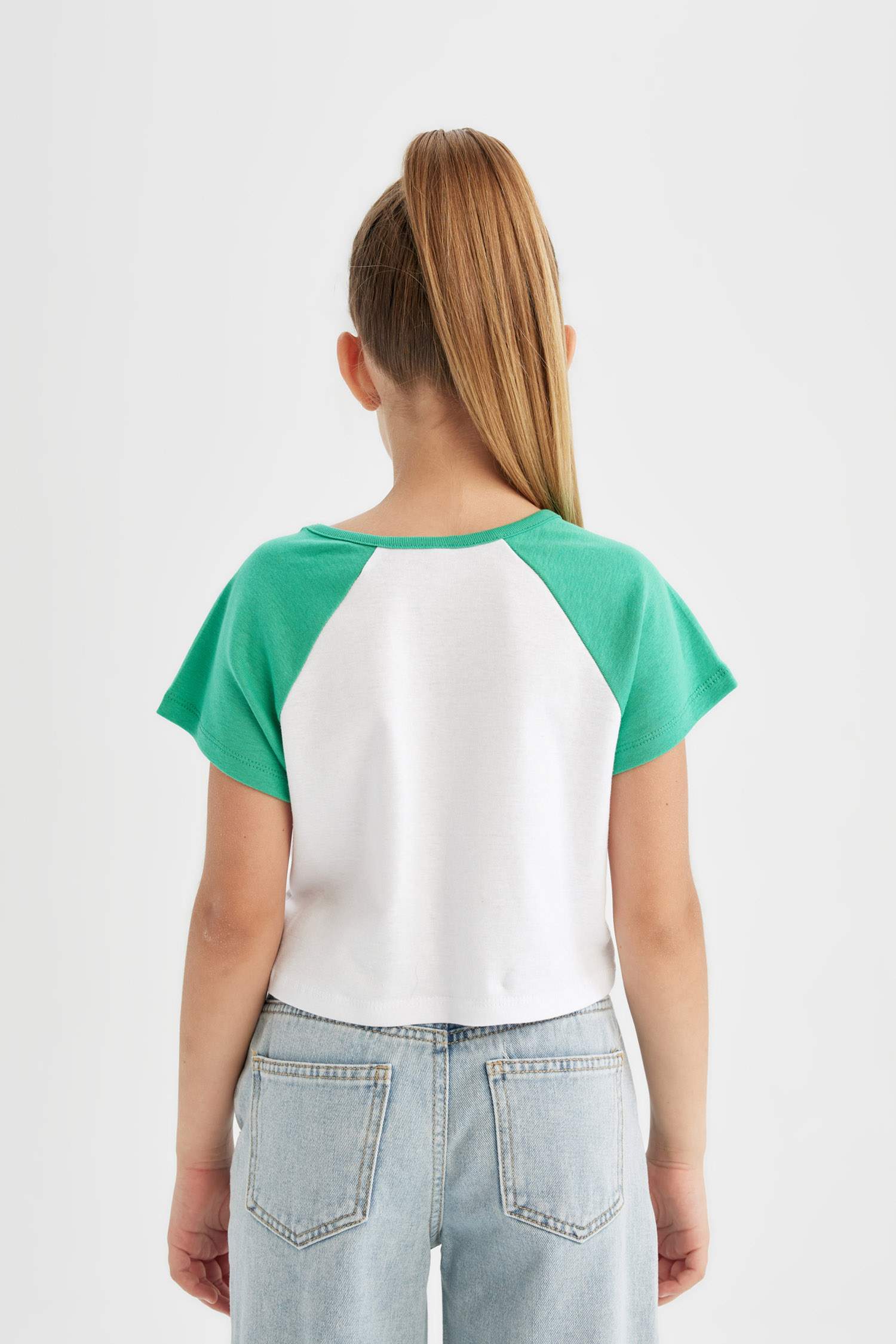 Girl Crew Neck Printed Short Sleeve T-Shirt