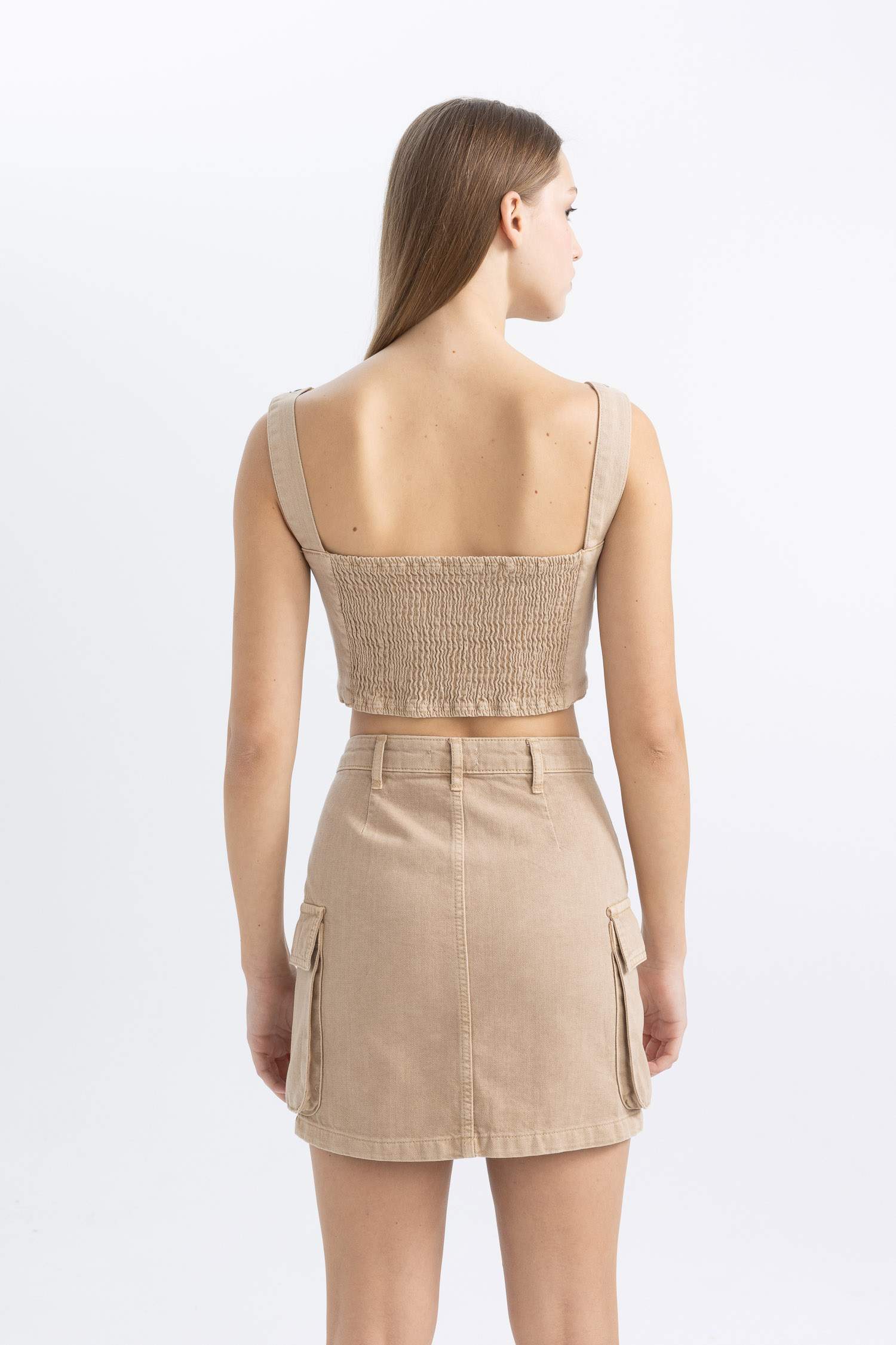 Gabardine Sleeveless Blouse