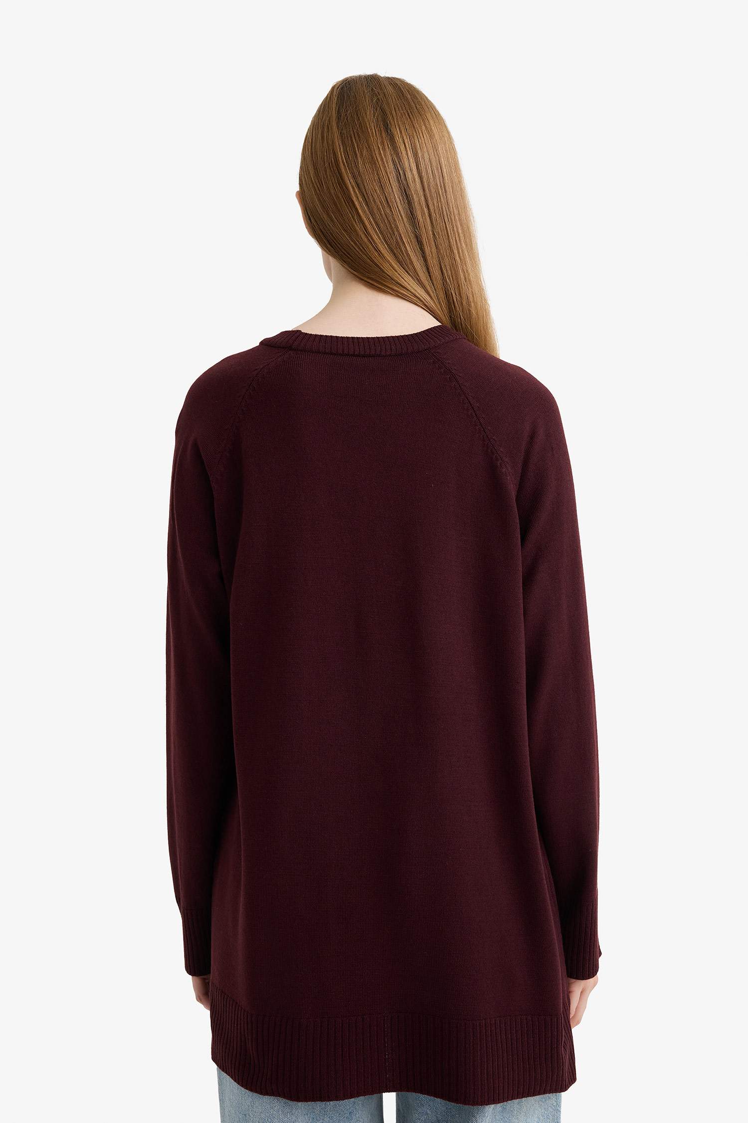 تونيك تريكو قصة عادية بياقة مستديرة