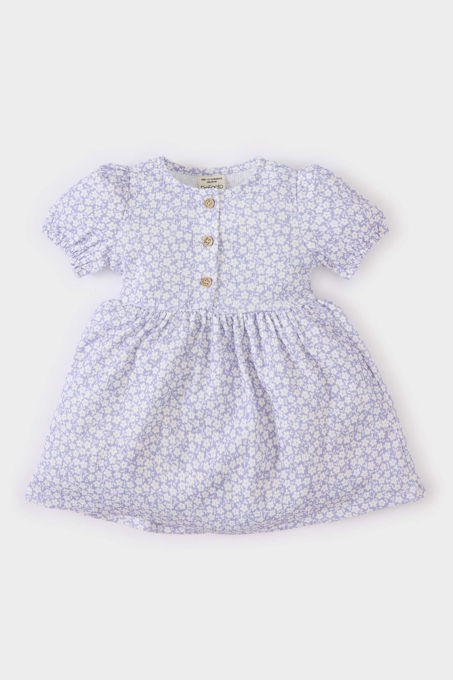 Kız Bebek Çiçekli Kısa Kollu Yazlık Elbise