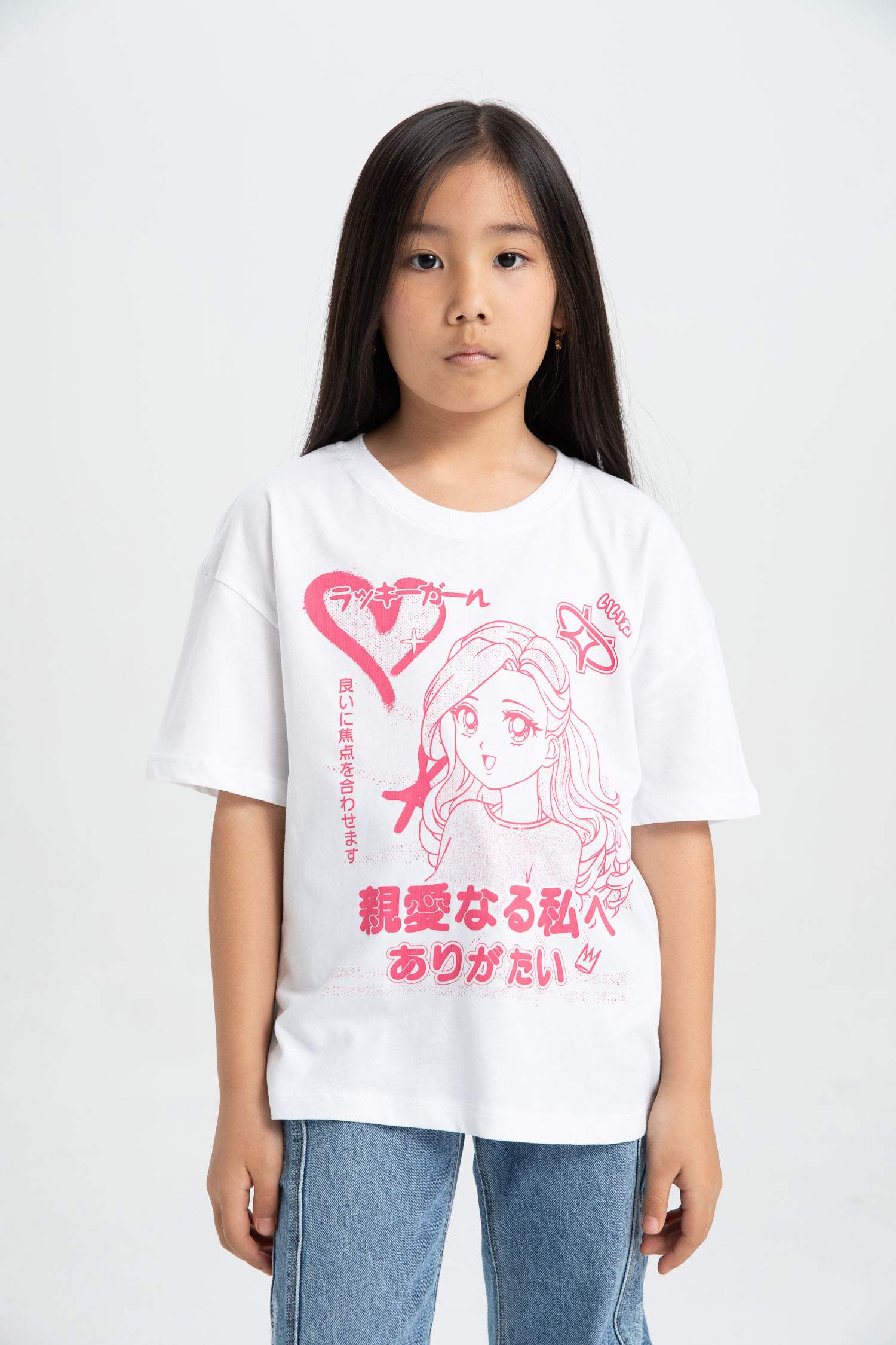 تيشيرت بناتي نص ردن قصة مريحة