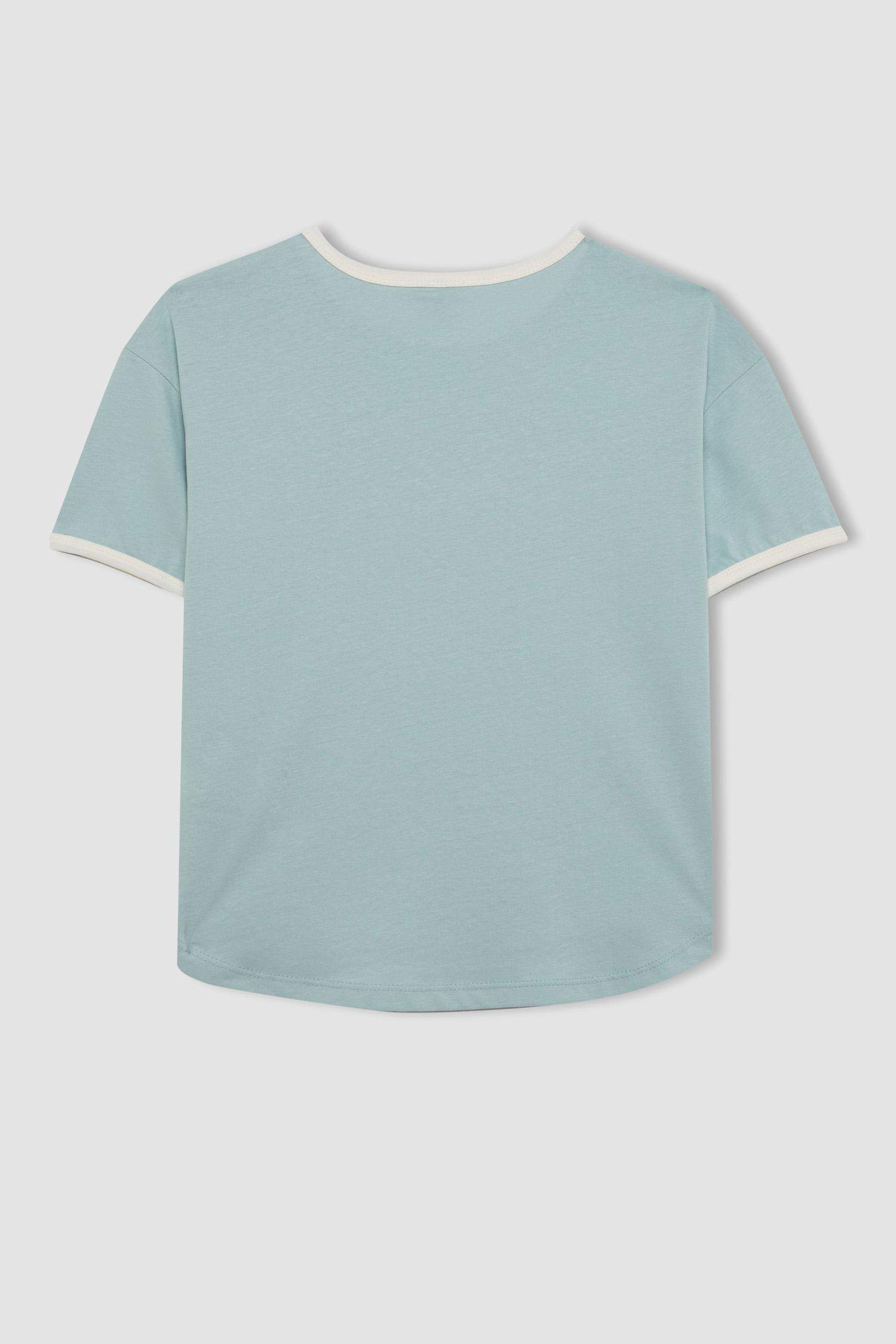 Girl Oversize Fit Crew Neck Printed T-Shirt