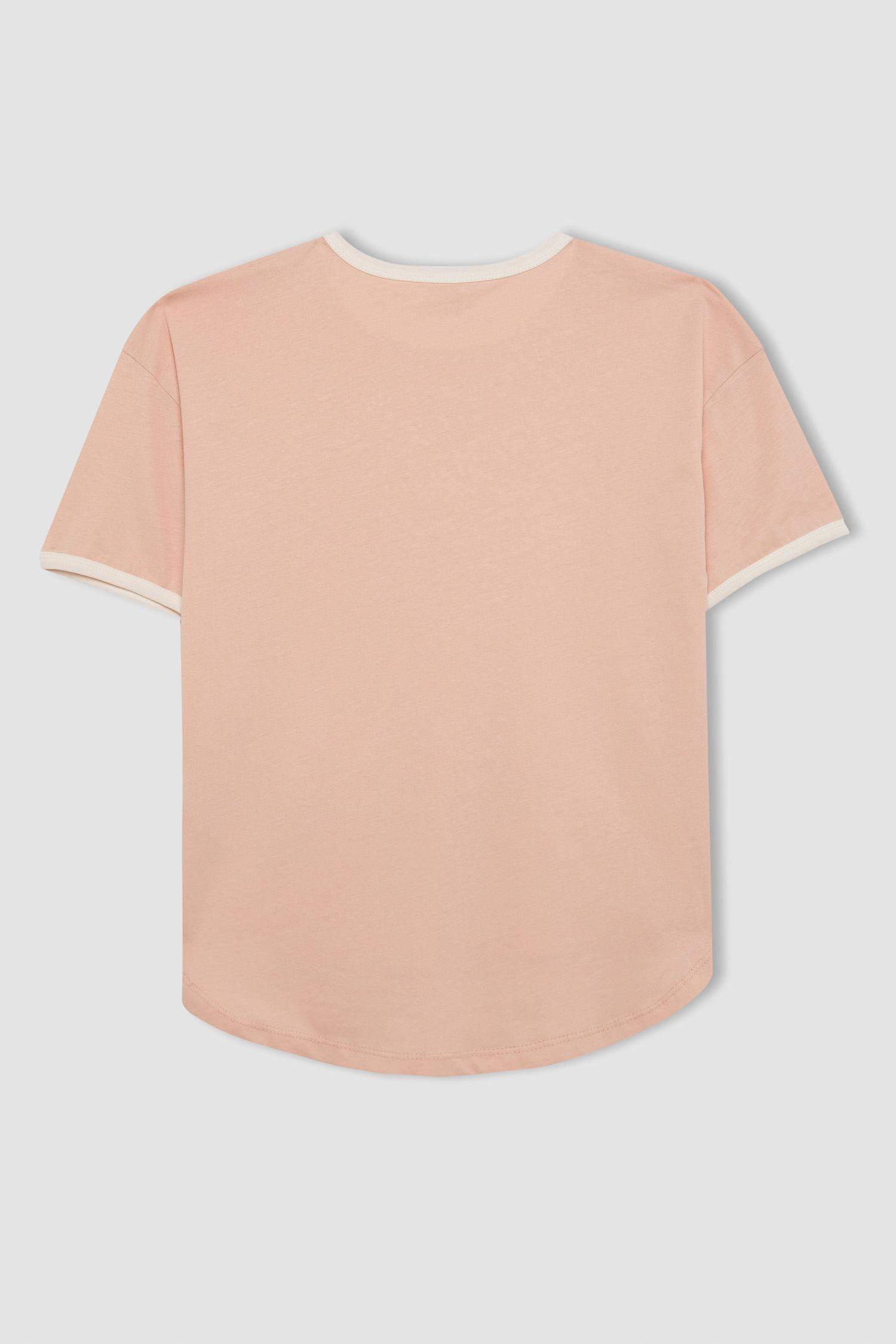 Girl Oversize Fit Crew Neck Printed T-Shirt