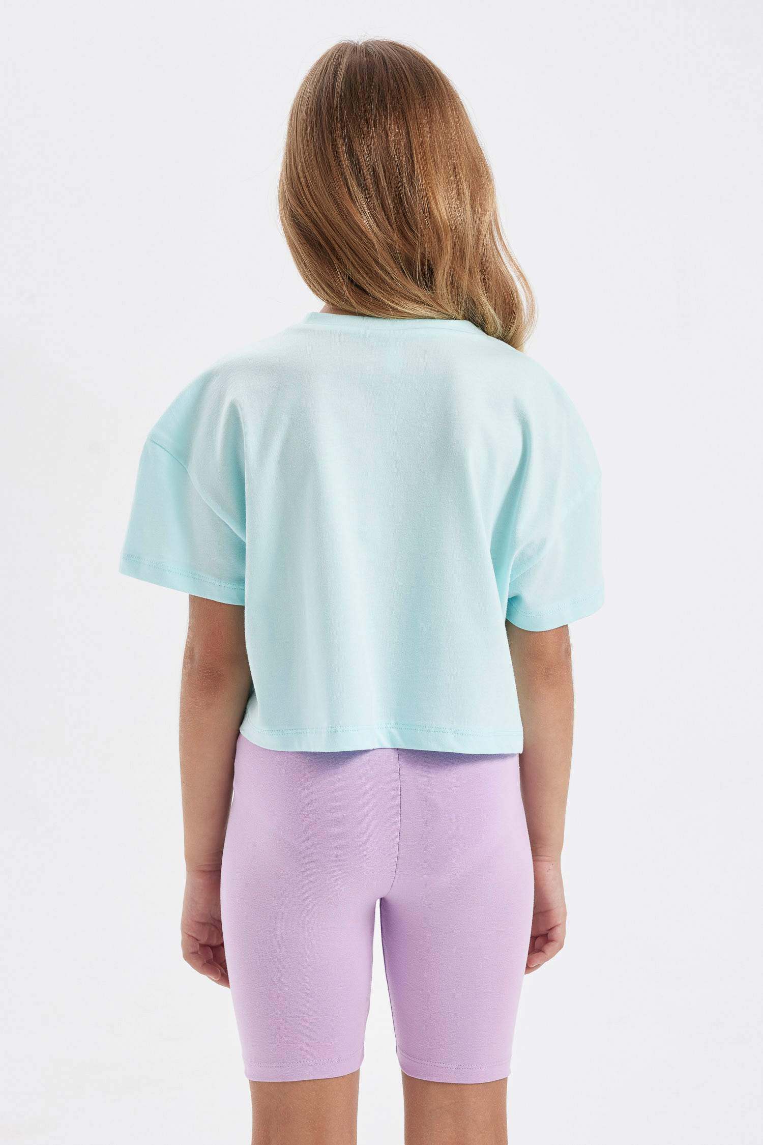 Girl Crew Neck Printed Crop T-Shirt