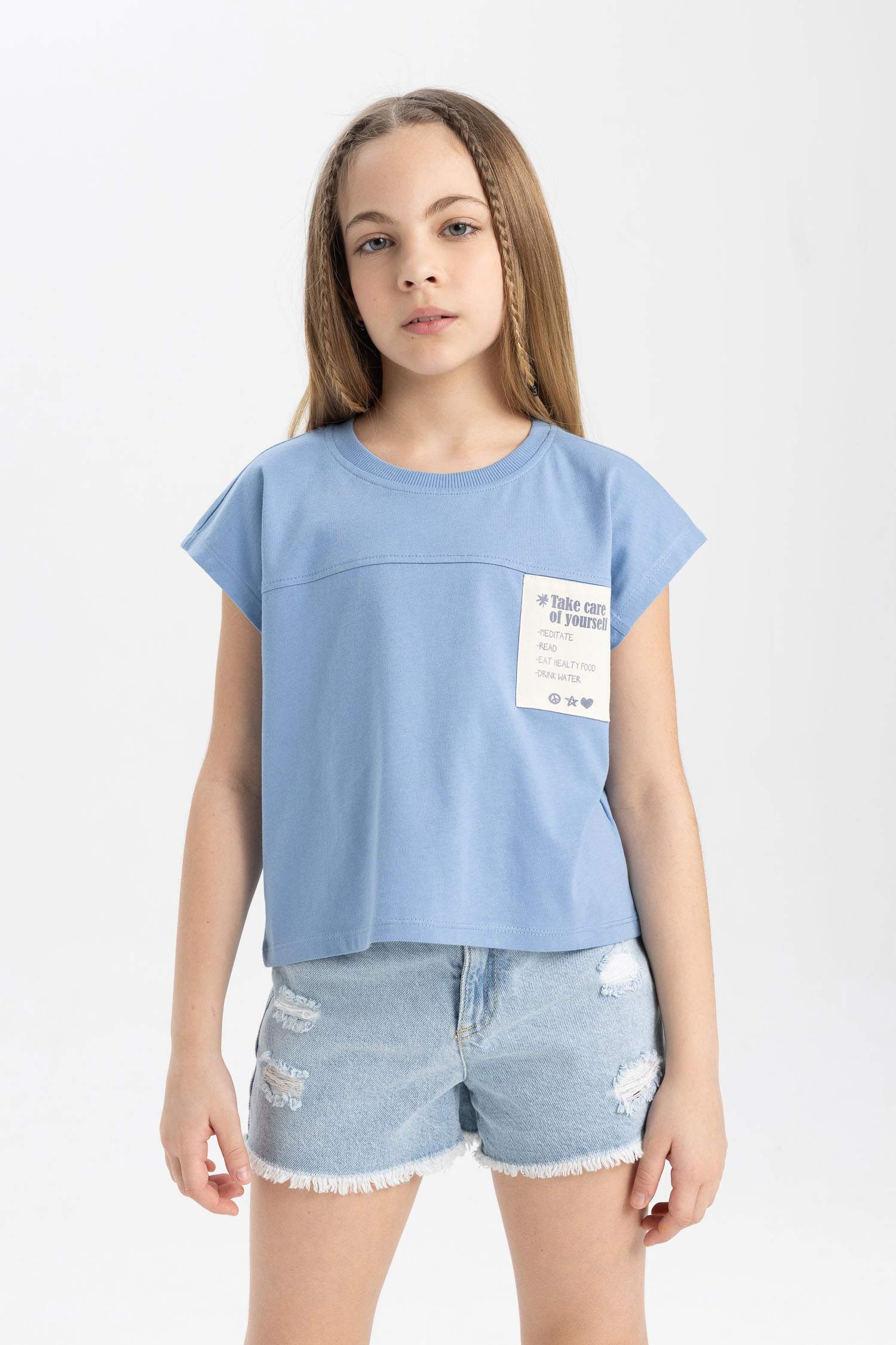 تي شيرت بناتي نص ردن أوفر سايز