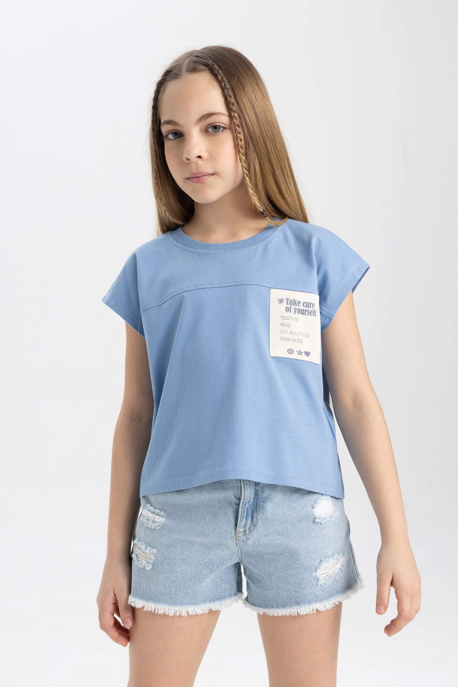 تي شيرت بناتي نص ردن أوفر سايز