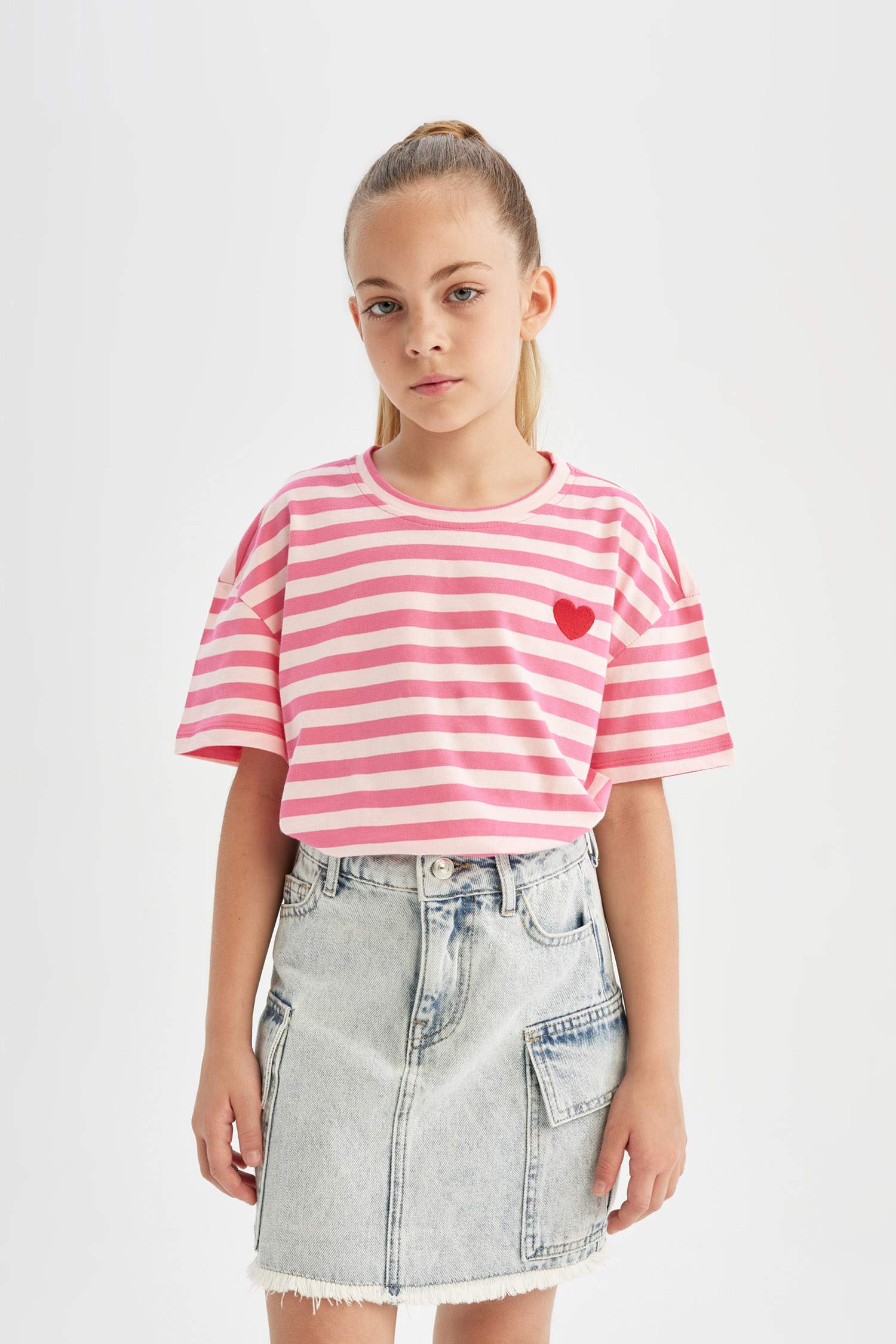 Girl Oversize Fit Crew Neck Printed T-Shirt