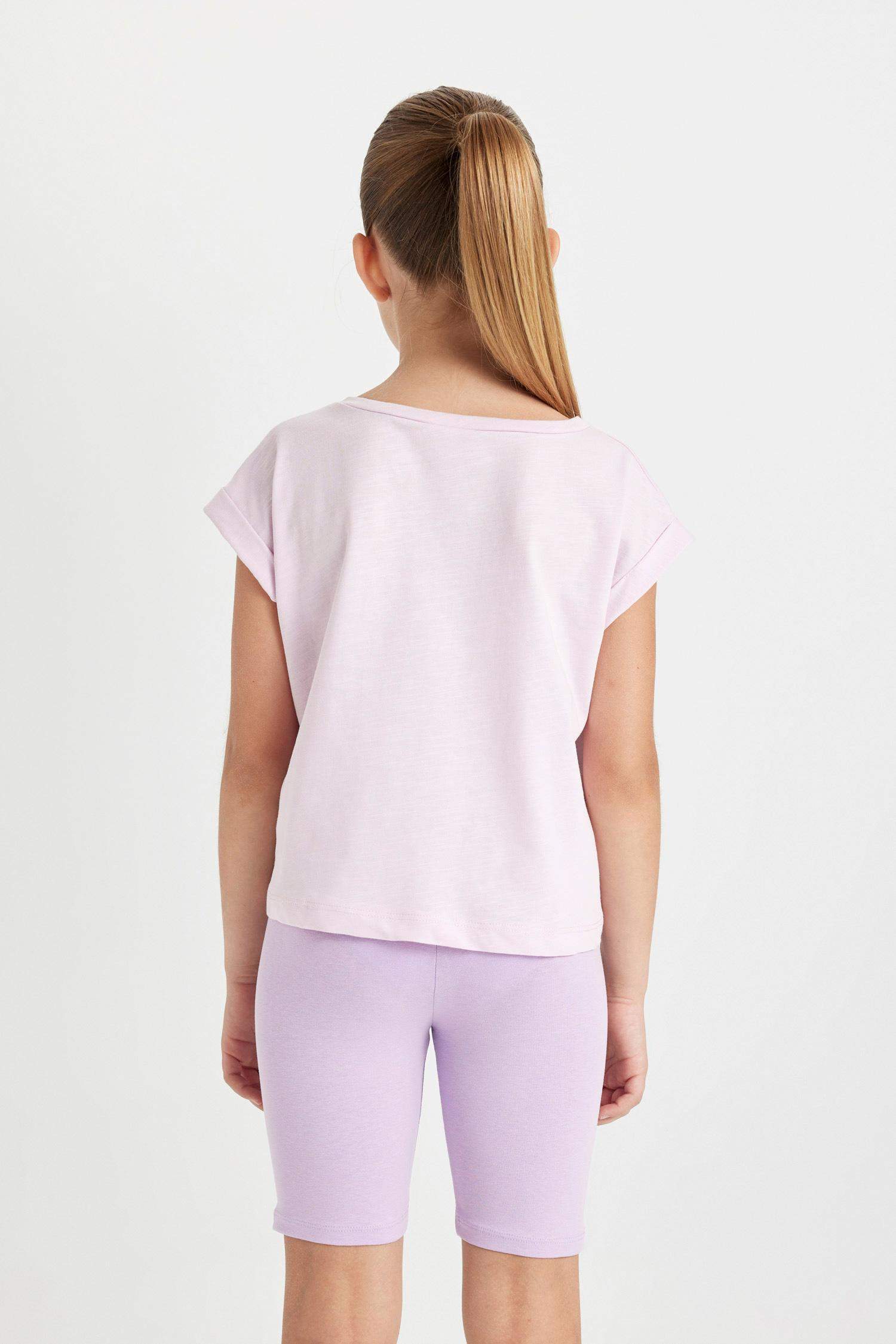 تيشيرت بناتي سادة أوفر سايز بياخة مستديرة