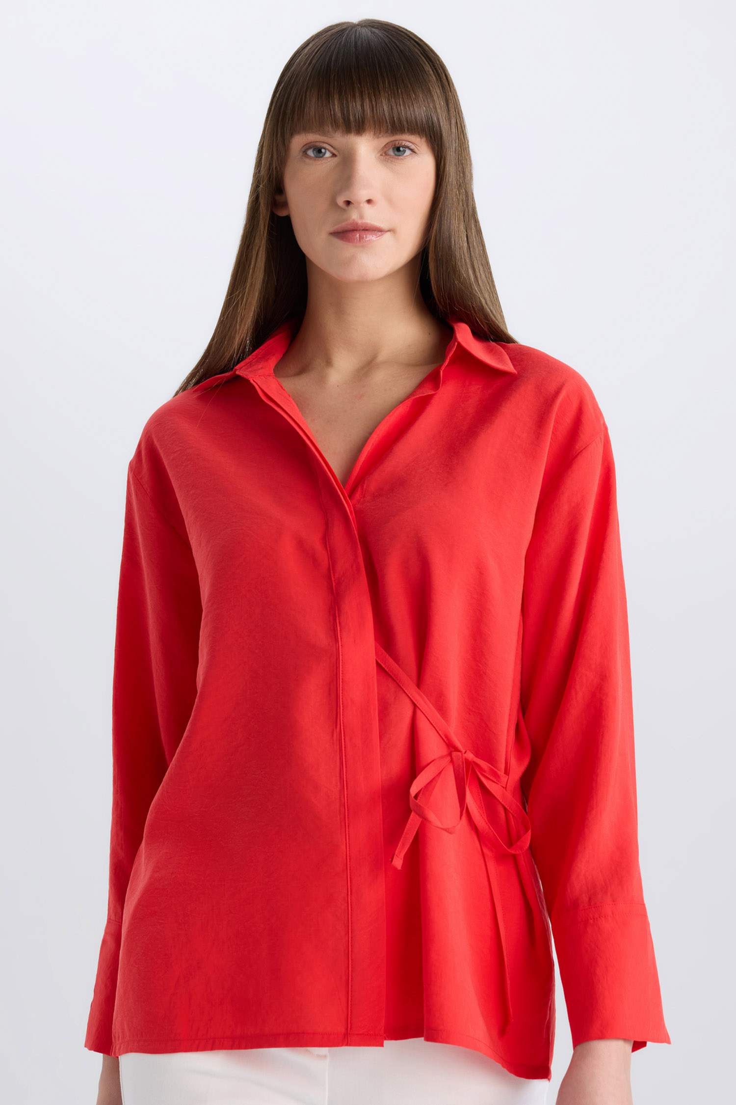 үлкен пішім Ұзын жеңді көйлек