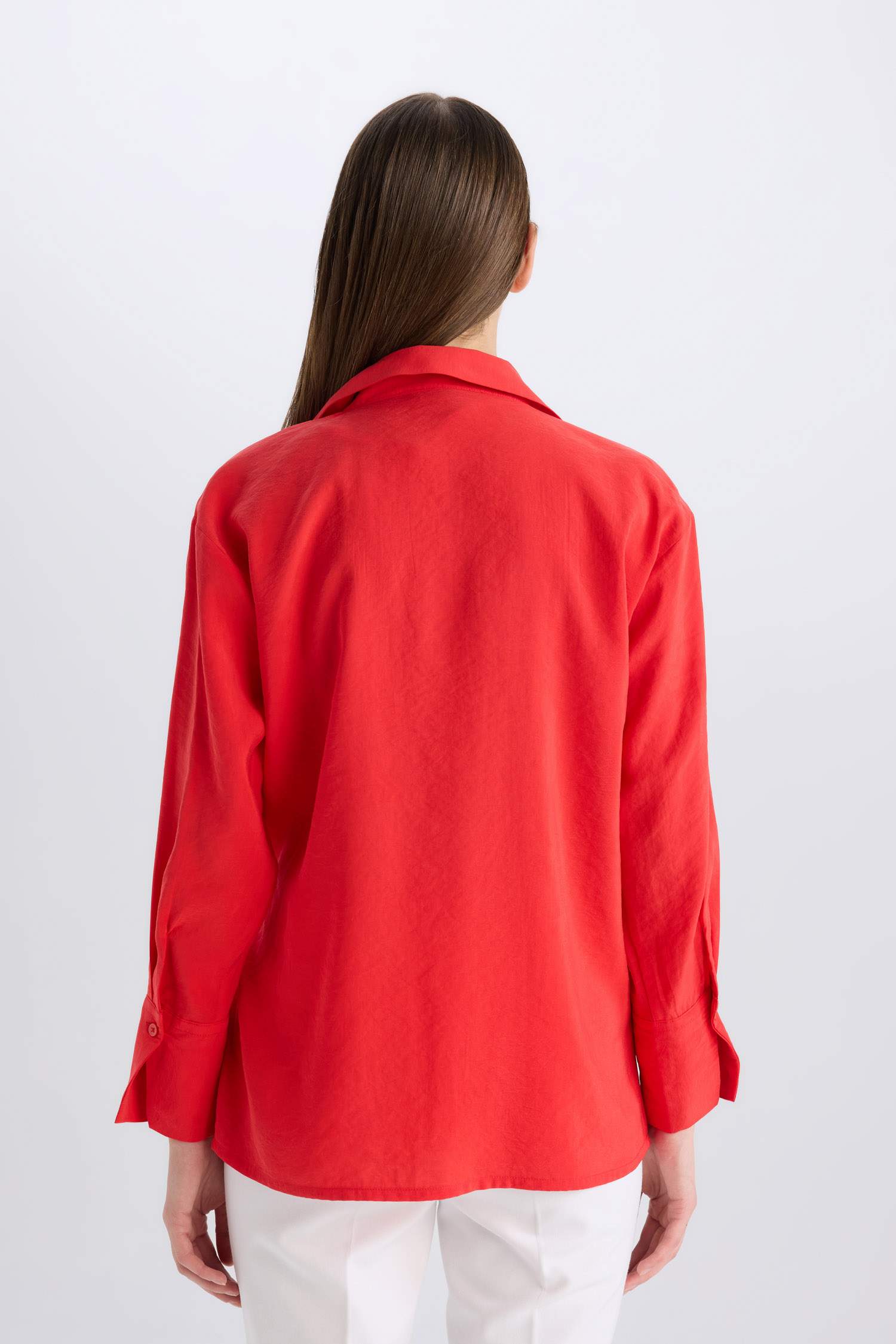 үлкен пішім Ұзын жеңді көйлек