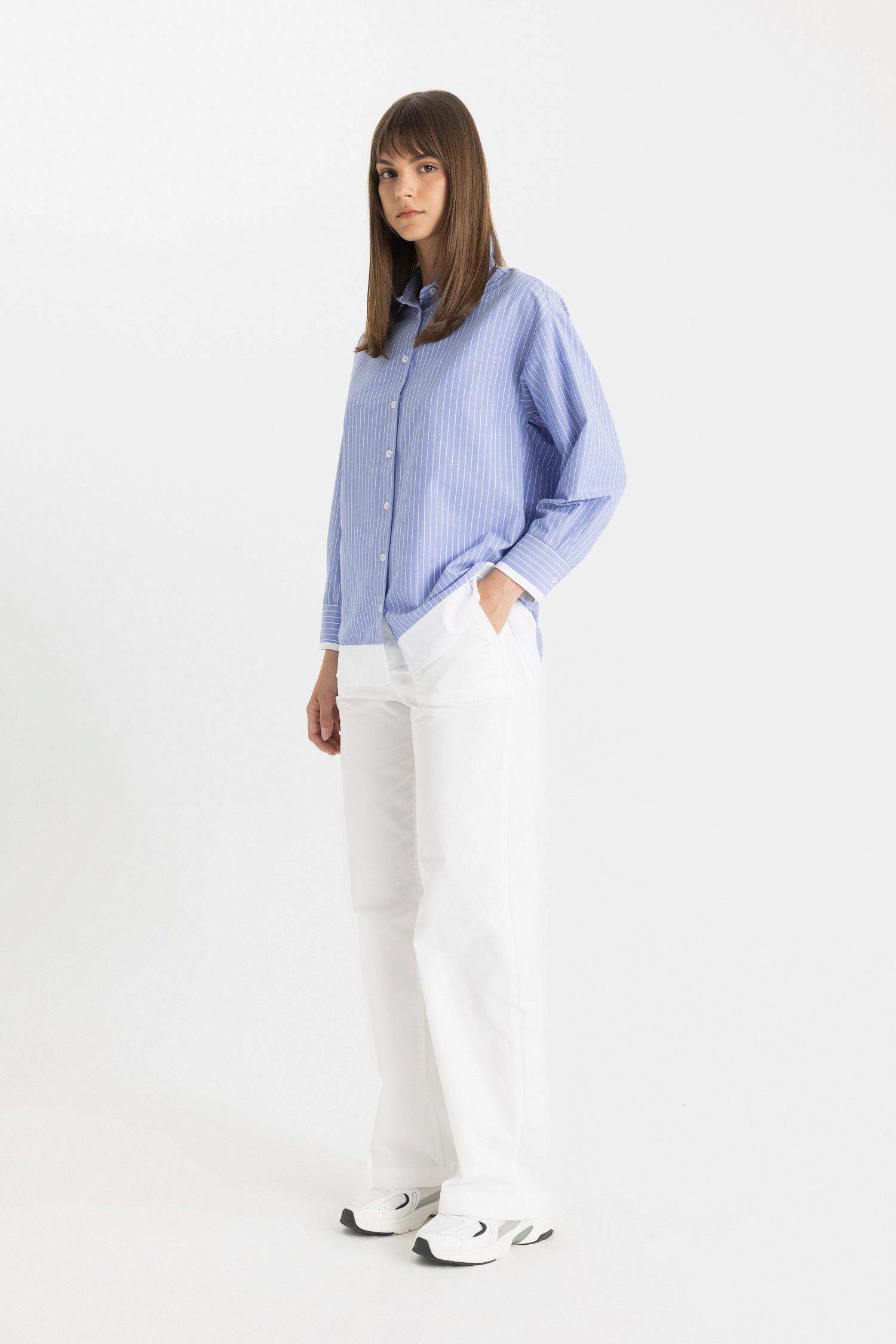 Wide Leg Gabardine Trousers