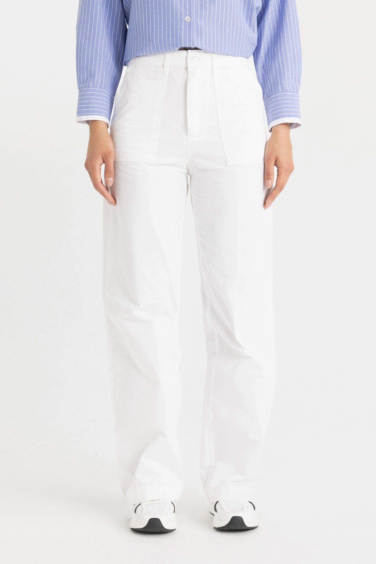 Wide Leg Gabardine Trousers