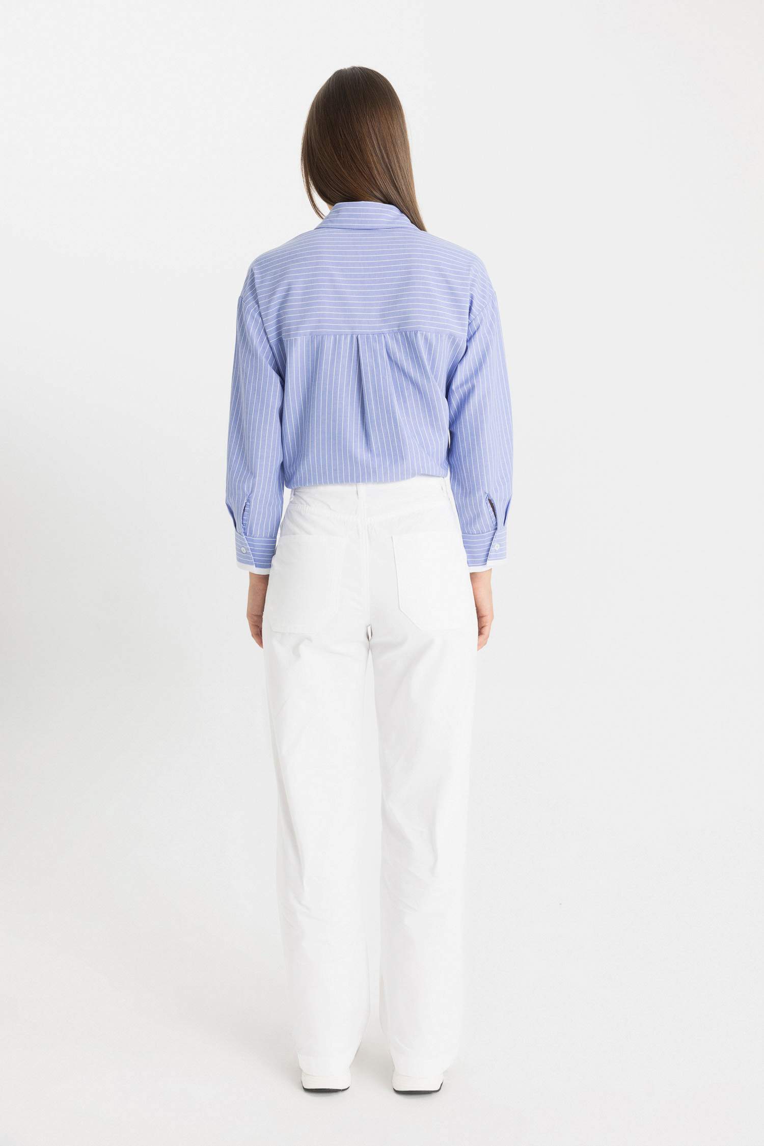 Wide Leg Gabardine Trousers