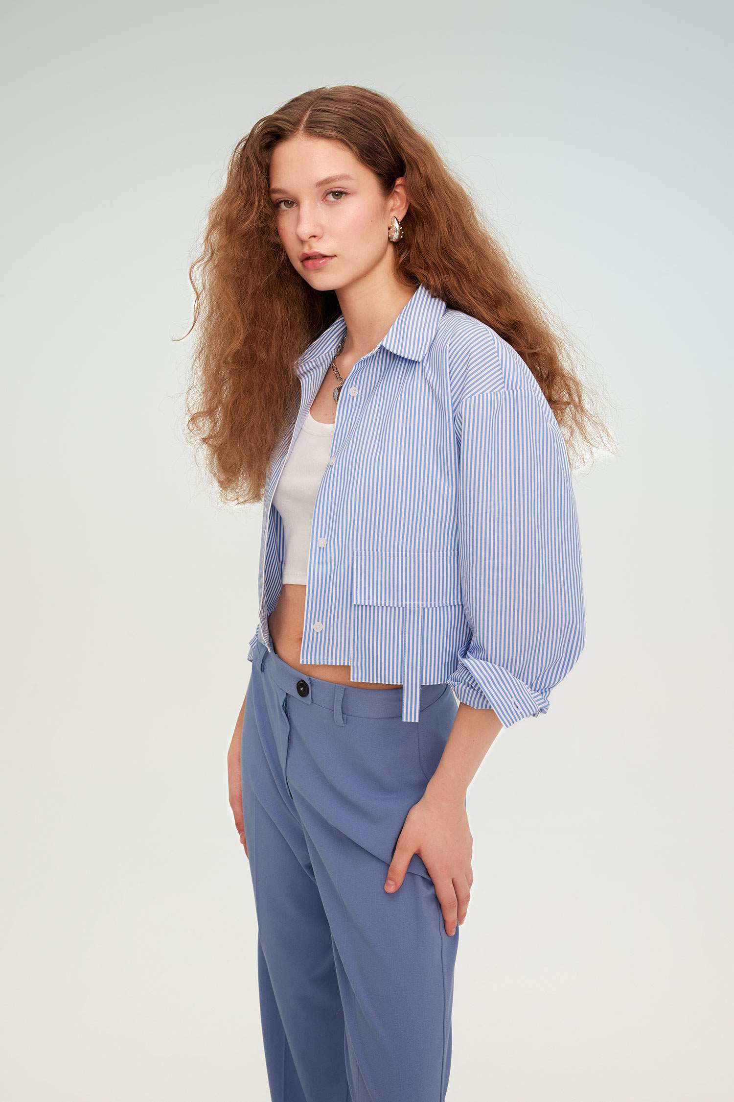 Рубашка оверсайз из поплина