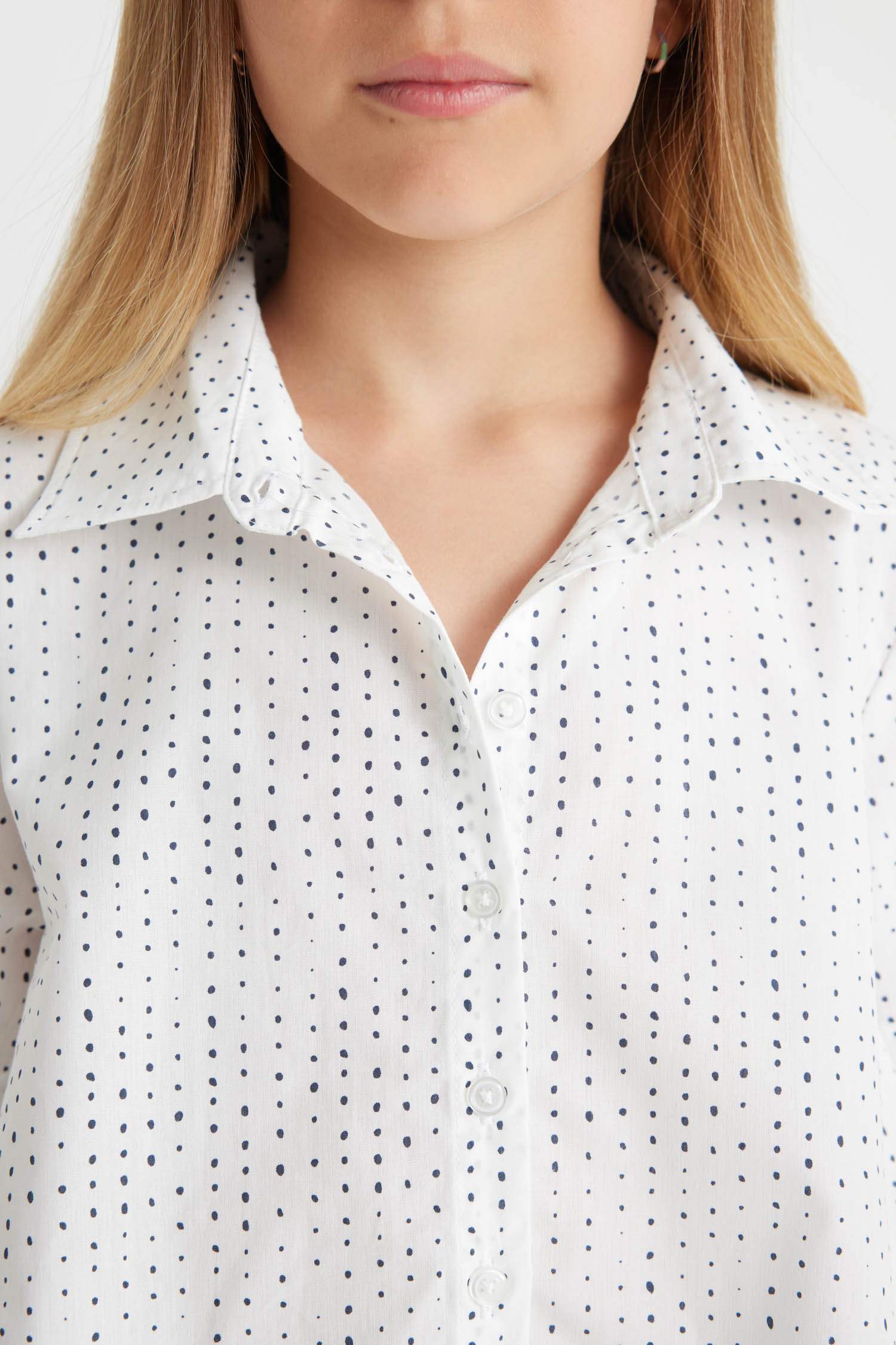 Kız Çocuk Relax Fit Pamuklu Kısa Kollu Gömlek