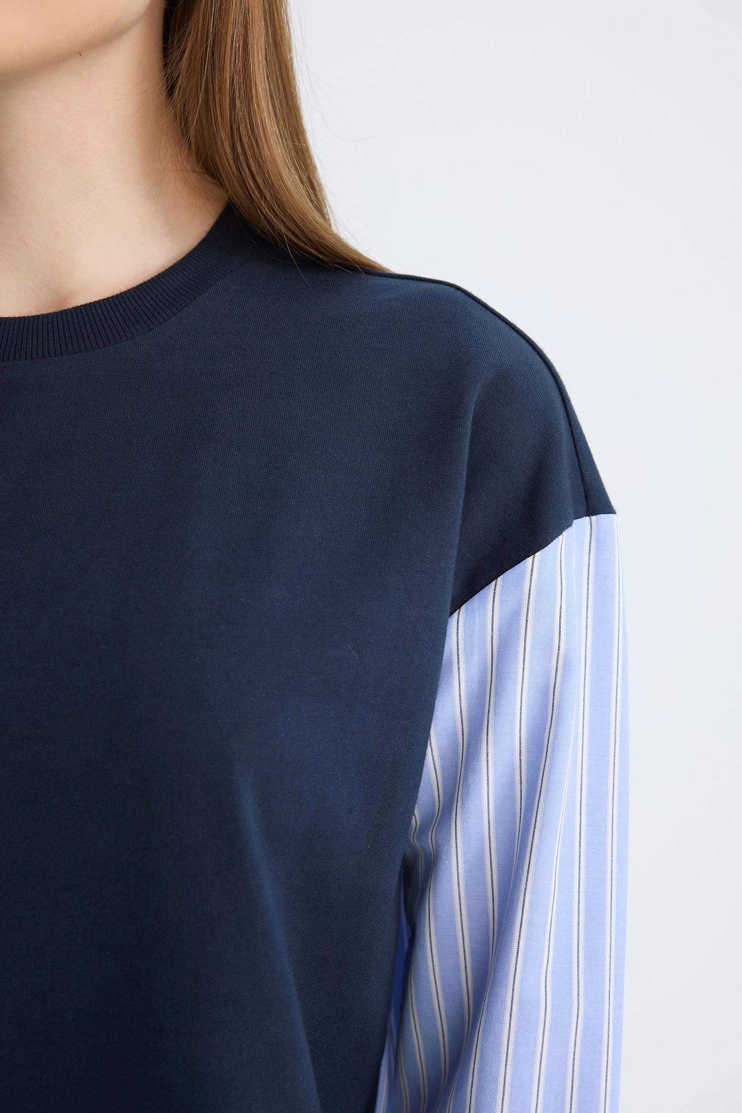 Regular Fit Long Sleeve Basic Sweatshirt Tunic