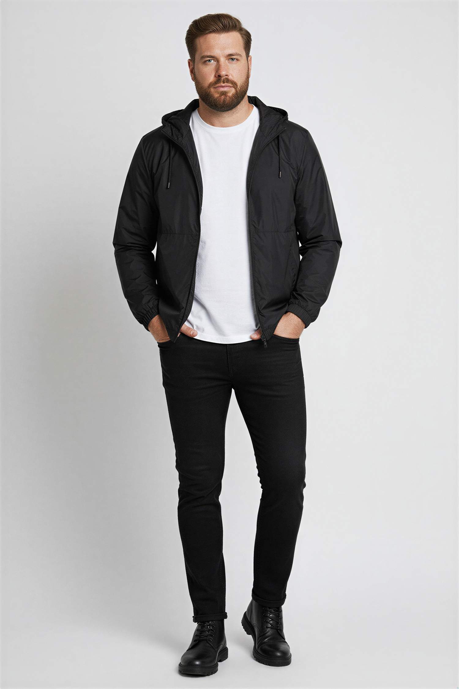 Regular Fit Kapüşonlu Mont Fermuarlı Cepli File Astarlı Mevsimlik 