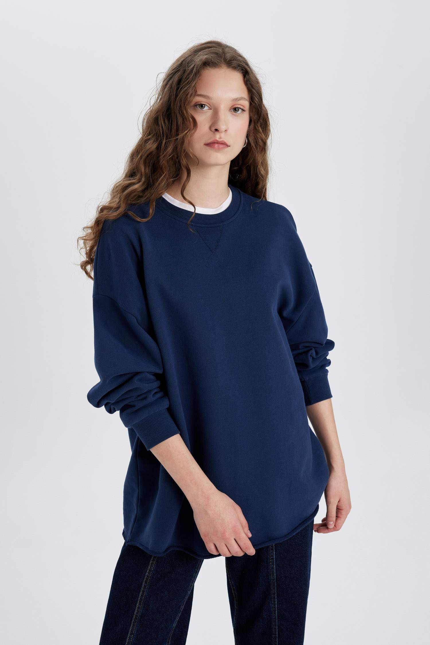Oversize Fit Crew Neck Thick Fabric Basic T-Shirt