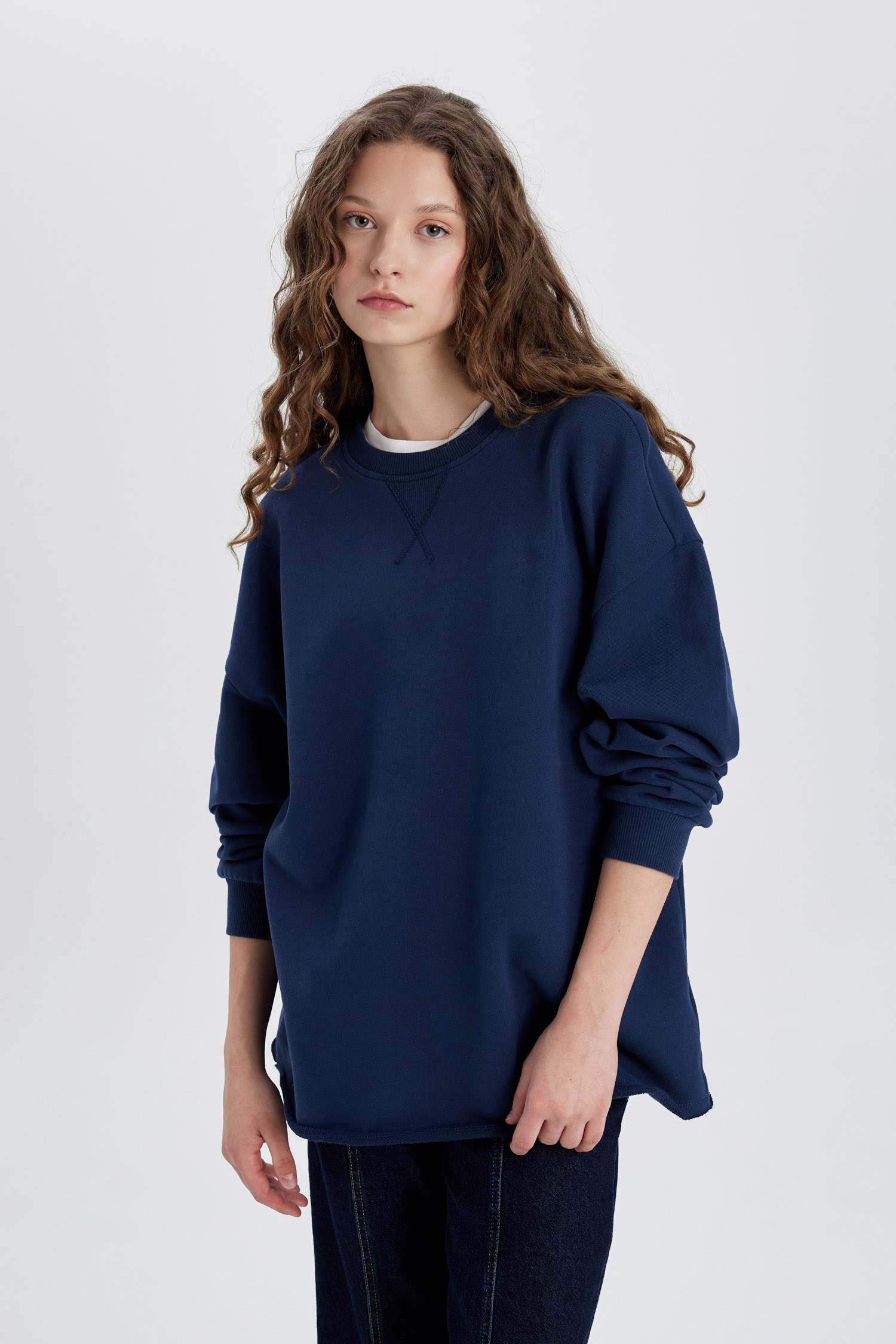 Oversize Fit Crew Neck Thick Fabric Basic T-Shirt