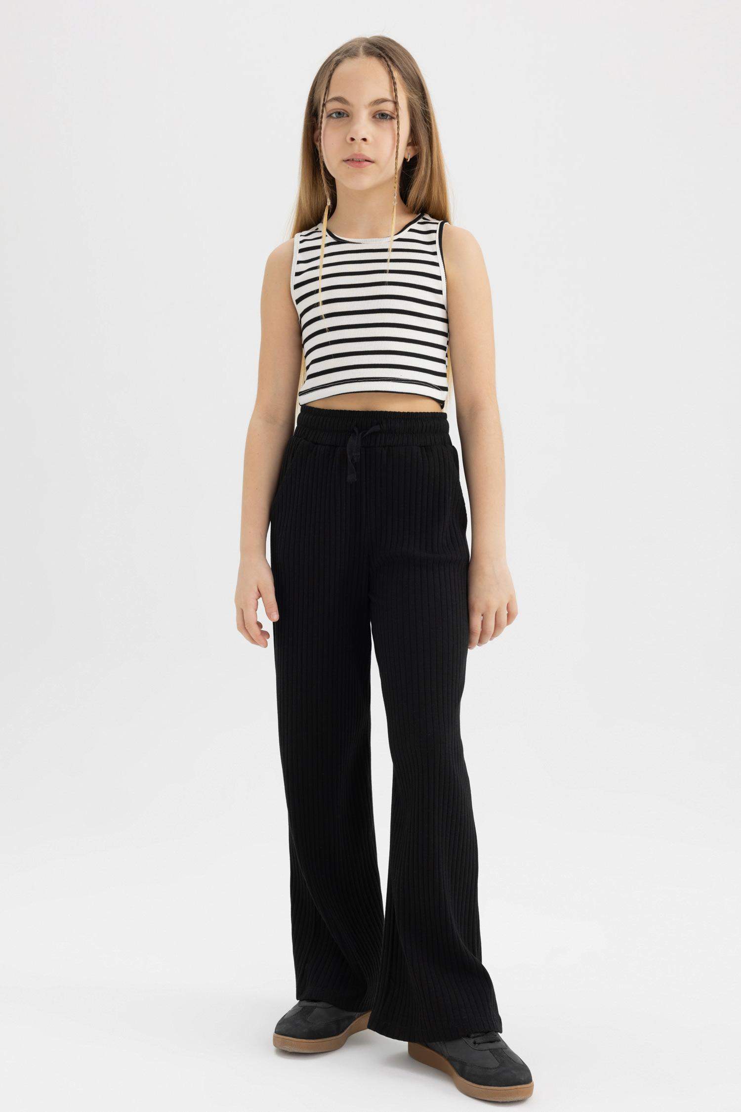 Kız Çocuk Wide Leg Fitilli Kaşkorse Pantolon