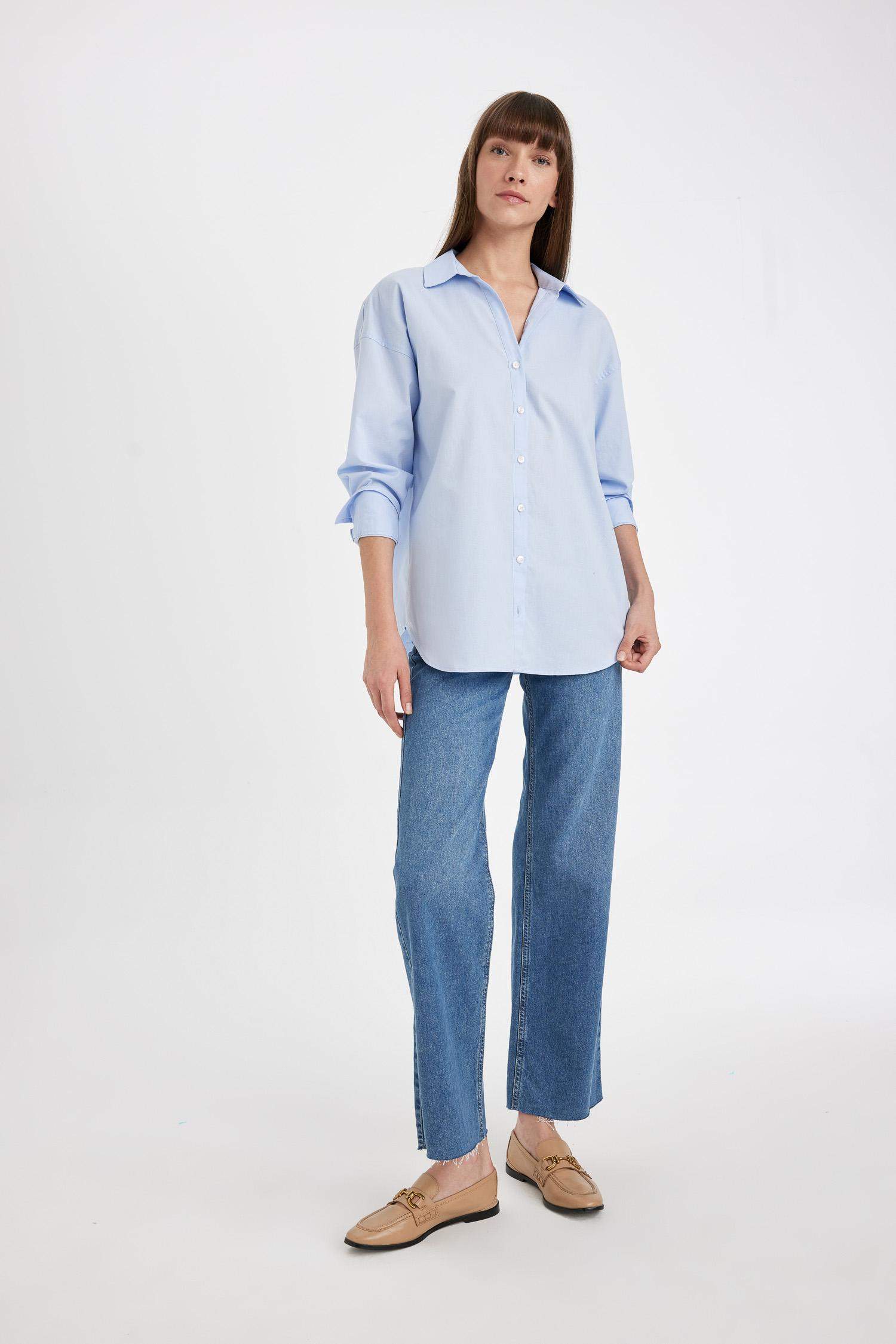 Chemise Oxford Oversize basique à manches longues