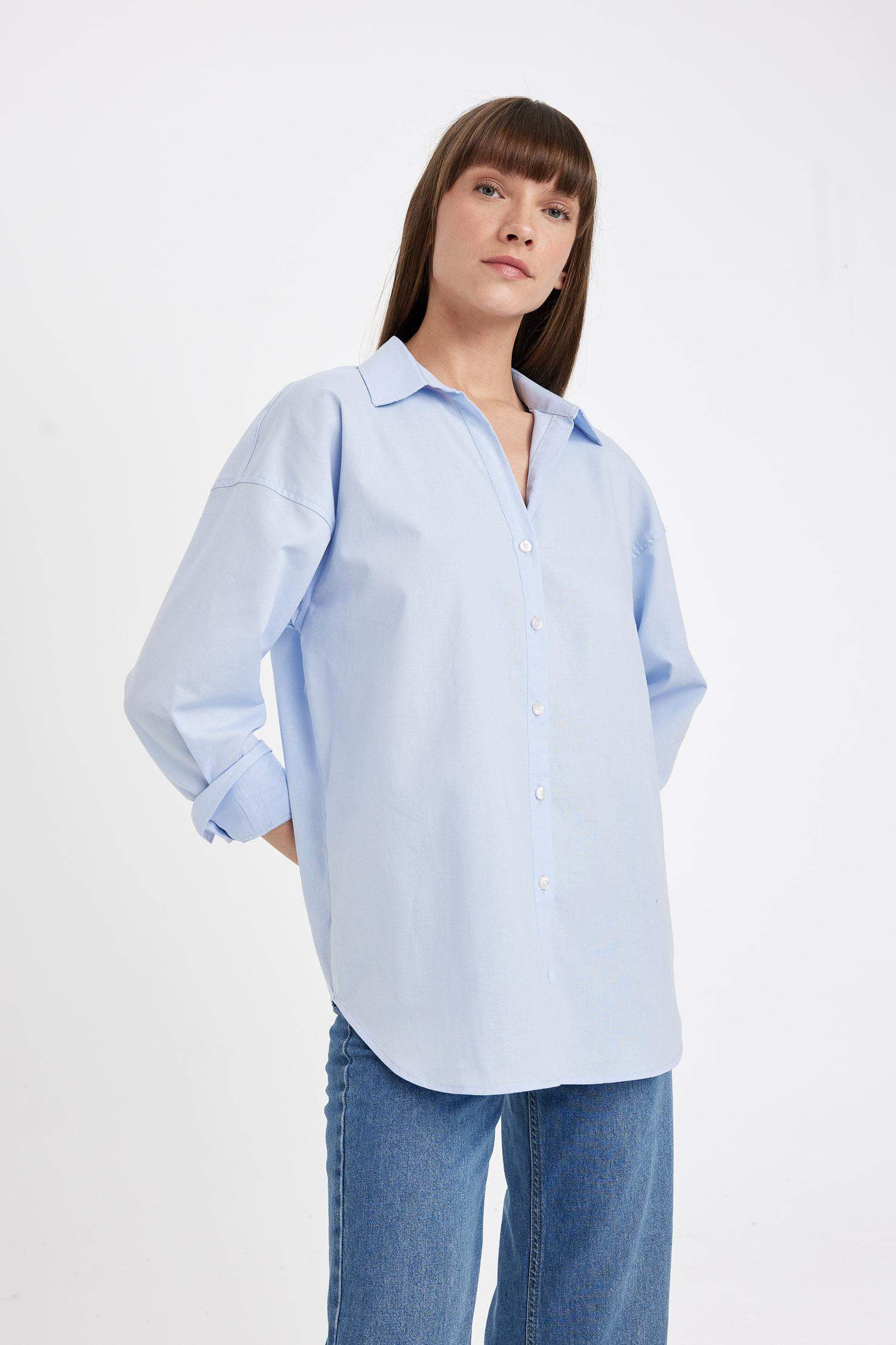Chemise Oxford Oversize basique à manches longues