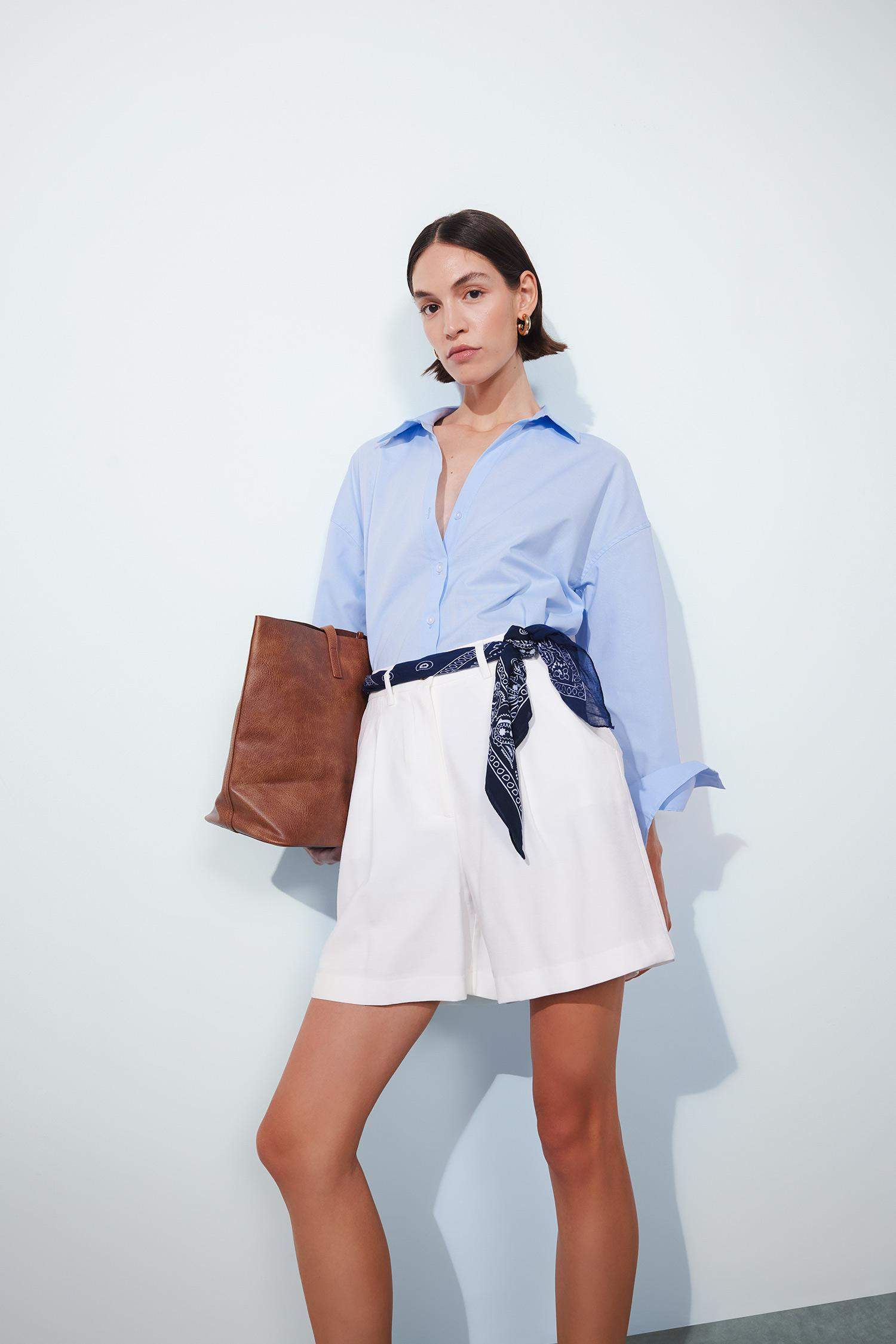 Chemise Oxford Oversize basique à manches longues