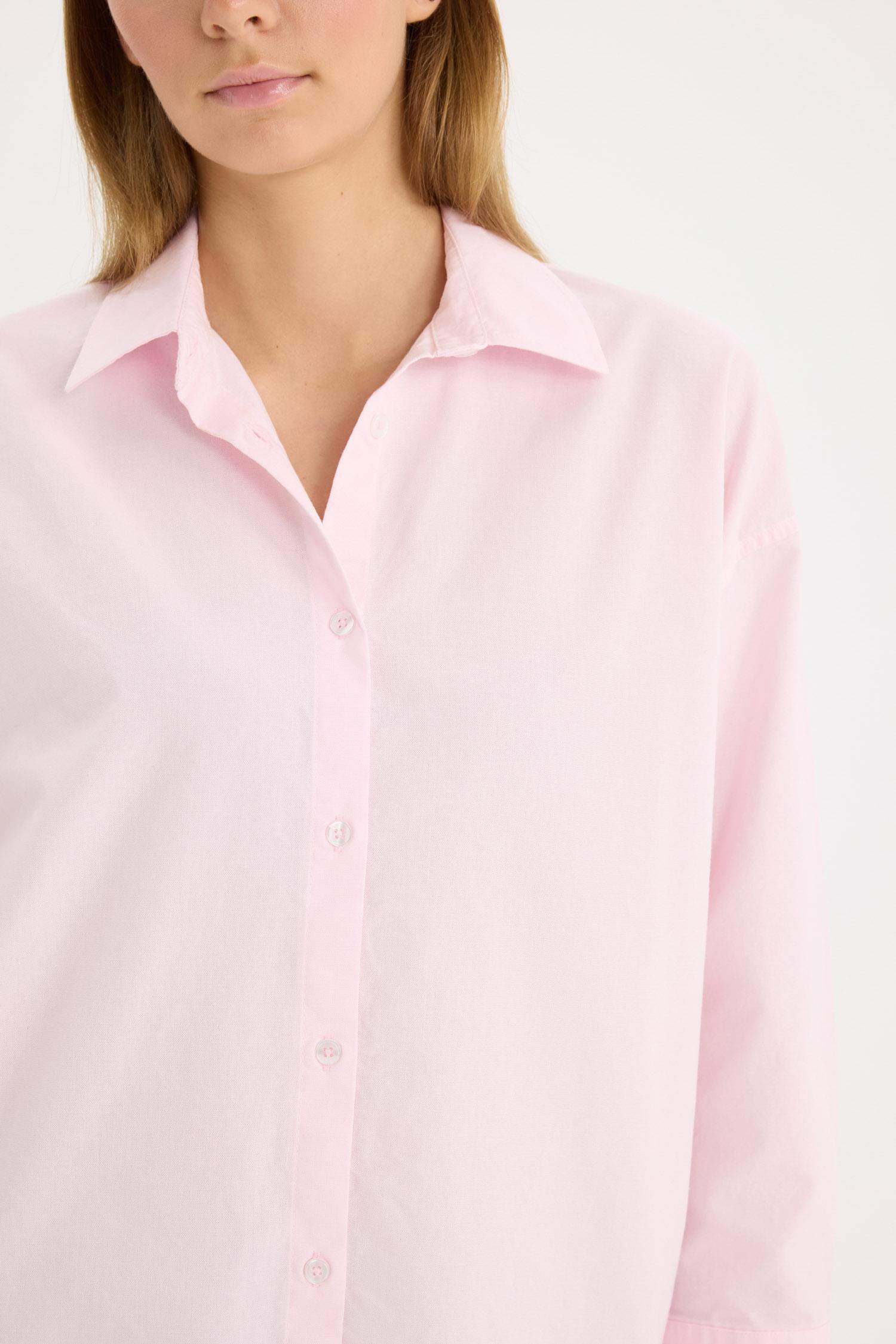 Oversize Geniş Kalıp Basic Düz Oxford Uzun Kollu Gömlek